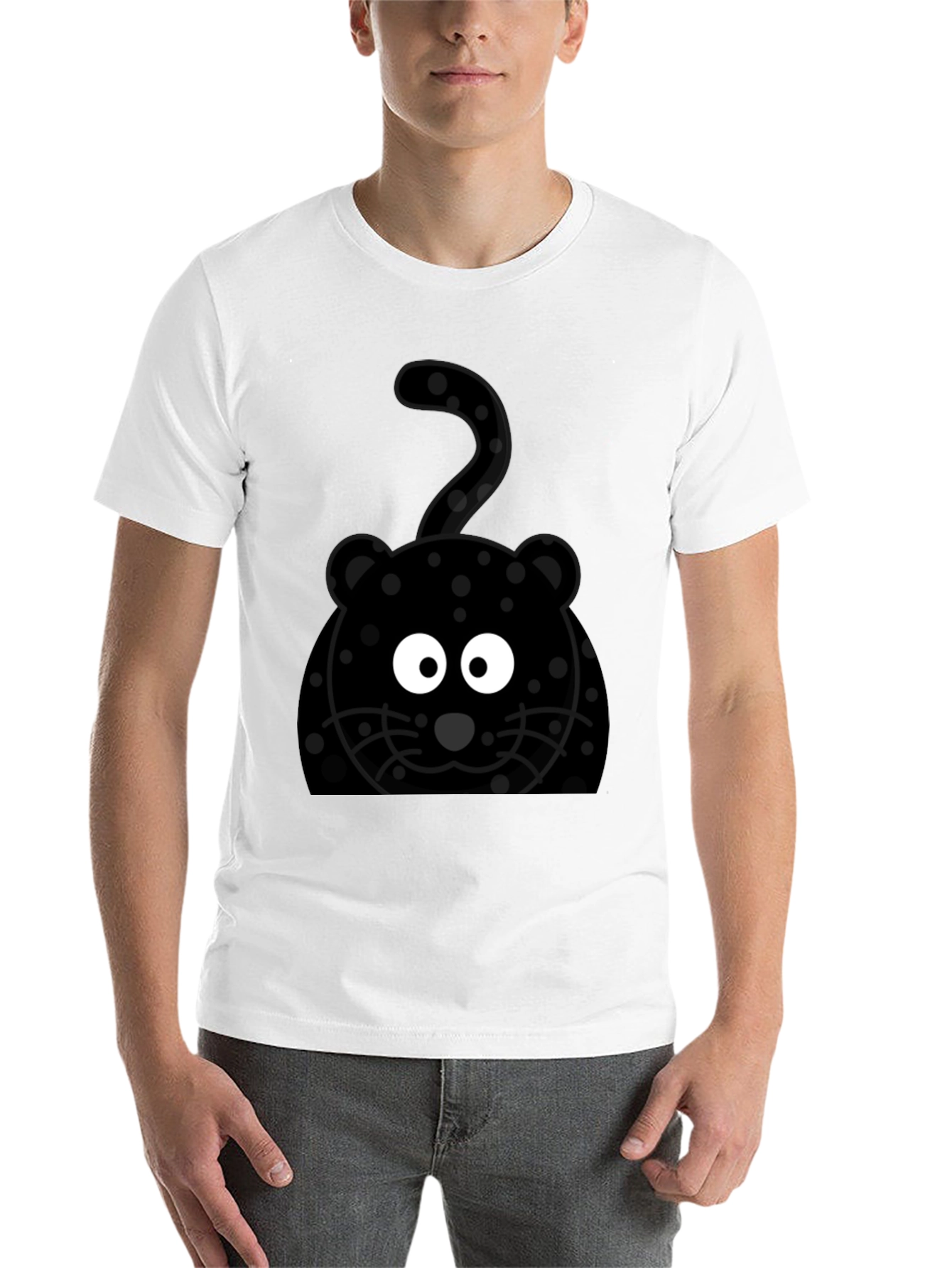 Black Fun Black Cat T-Shirt - Whimsical Design view 14