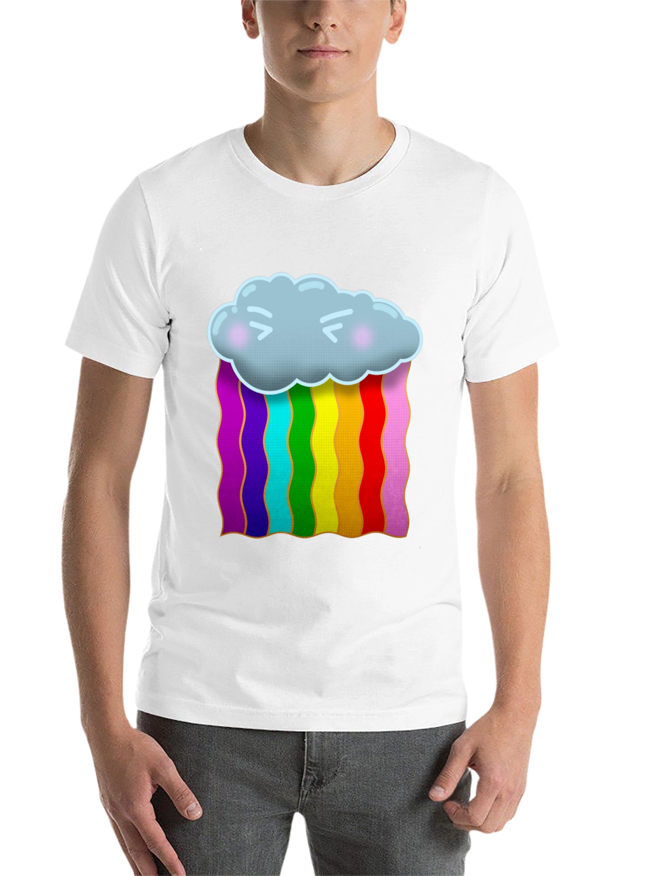 Black Rainbow Cloud Graphic T-Shirt view 14