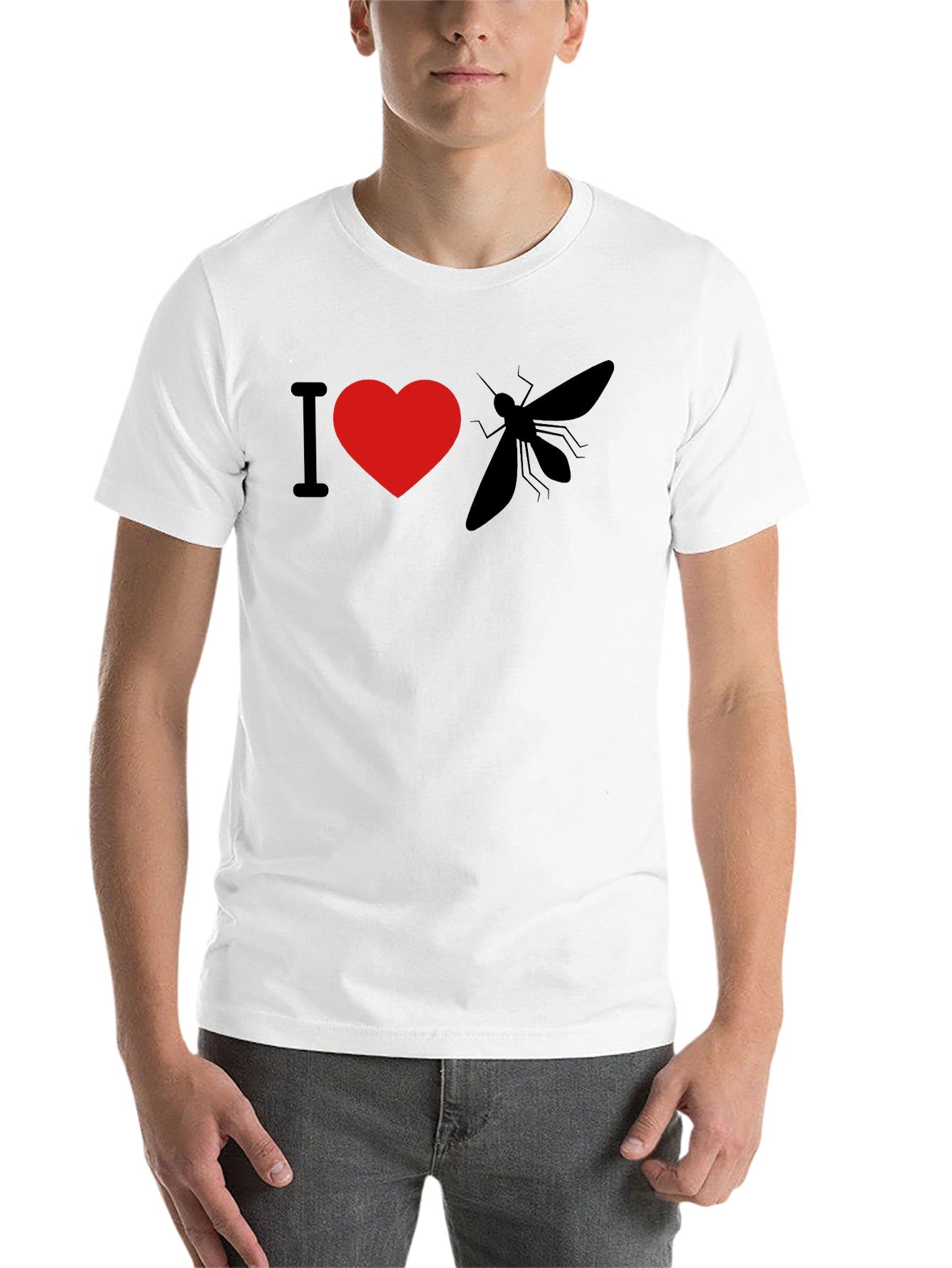 Black I Heart Mosquito T-Shirt - Novelty Graphic Tee view 14
