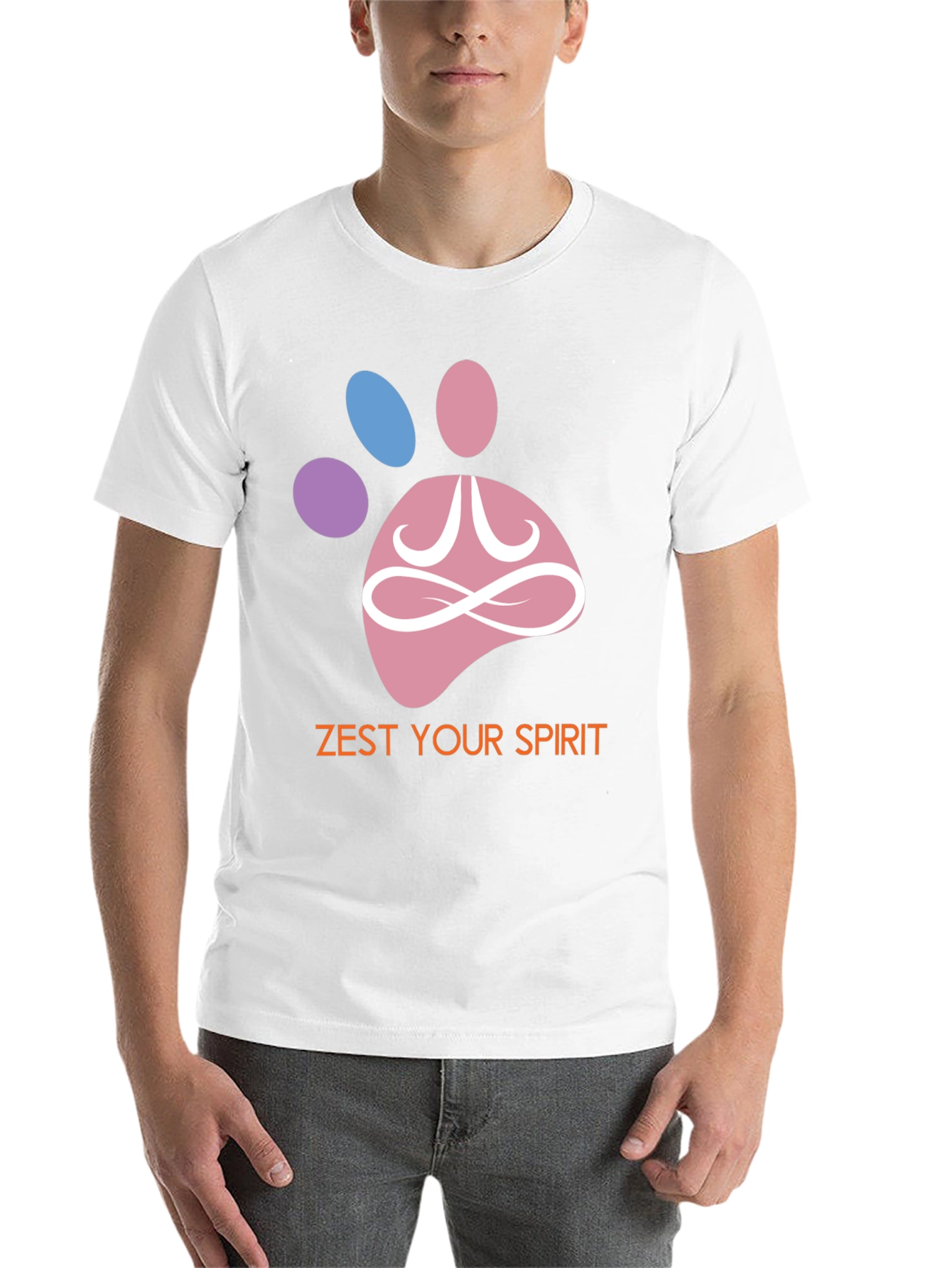 Black Zest Your Spirit T-Shirt - Zen Pet Paw Design view 14