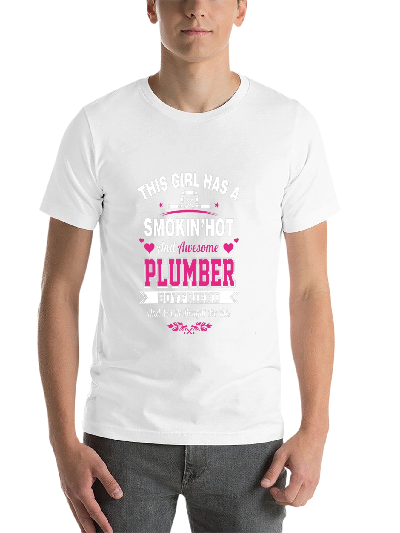 Black Smokin' Hot Plumber Boyfriend T-Shirt view 14