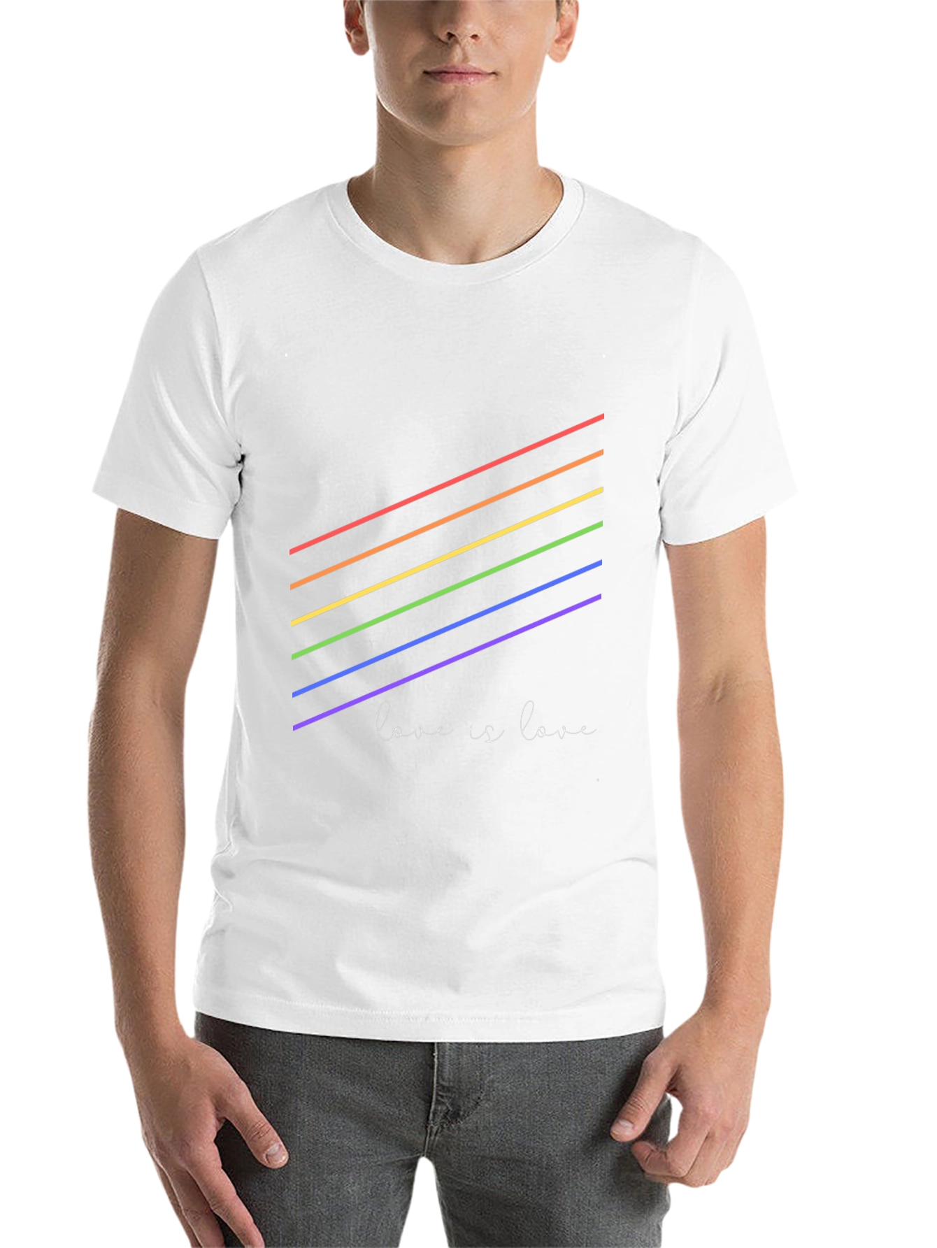 Pride Rainbow 'Love is Love' Black T-Shirt - 14