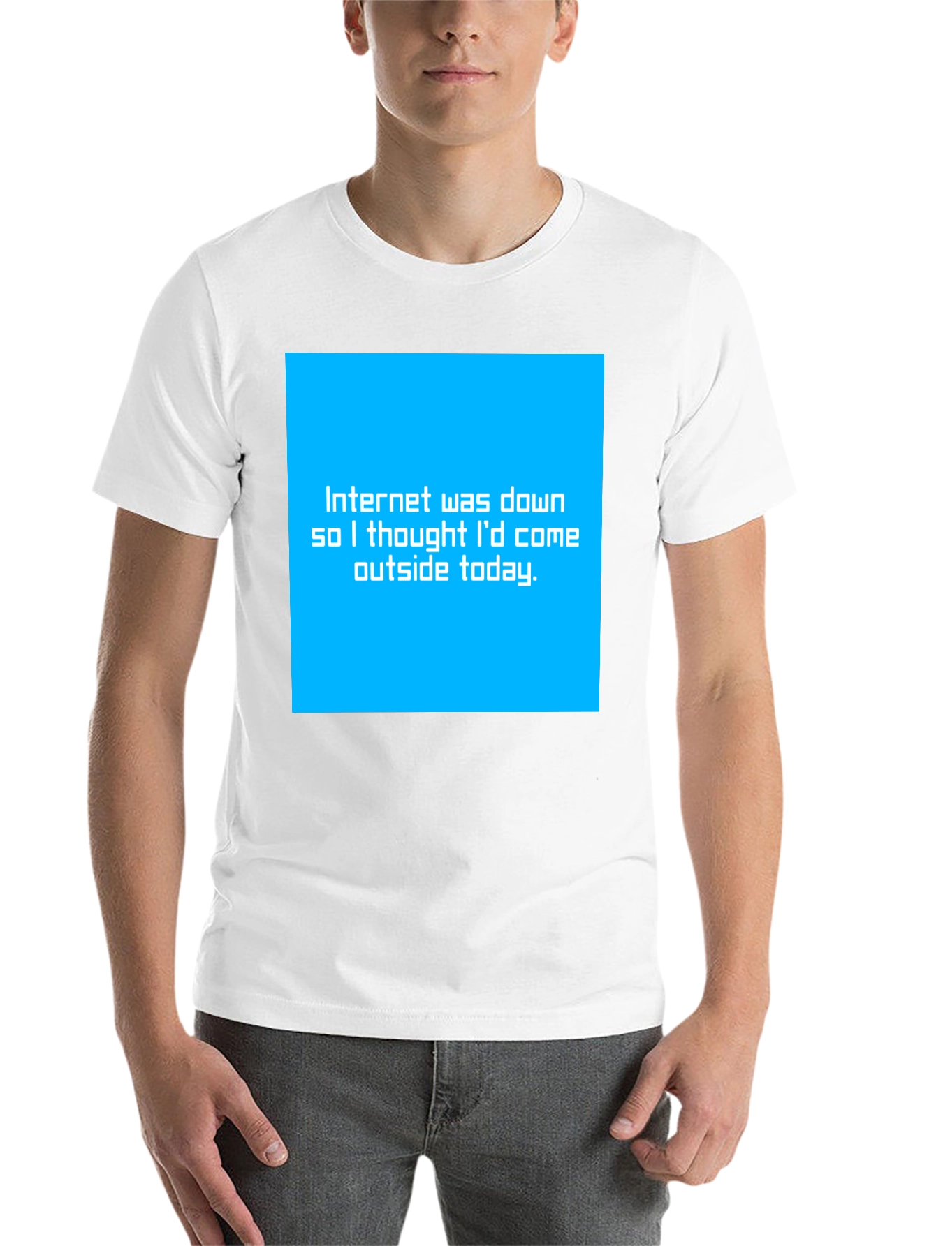 Black Funny "Internet Down" Graphic Tee - Black view 14