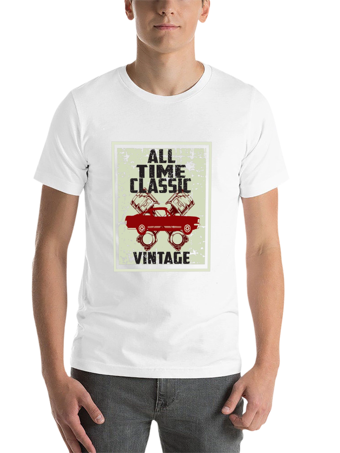 Black All Time Classic Vintage Car Graphic T-Shirt view 14