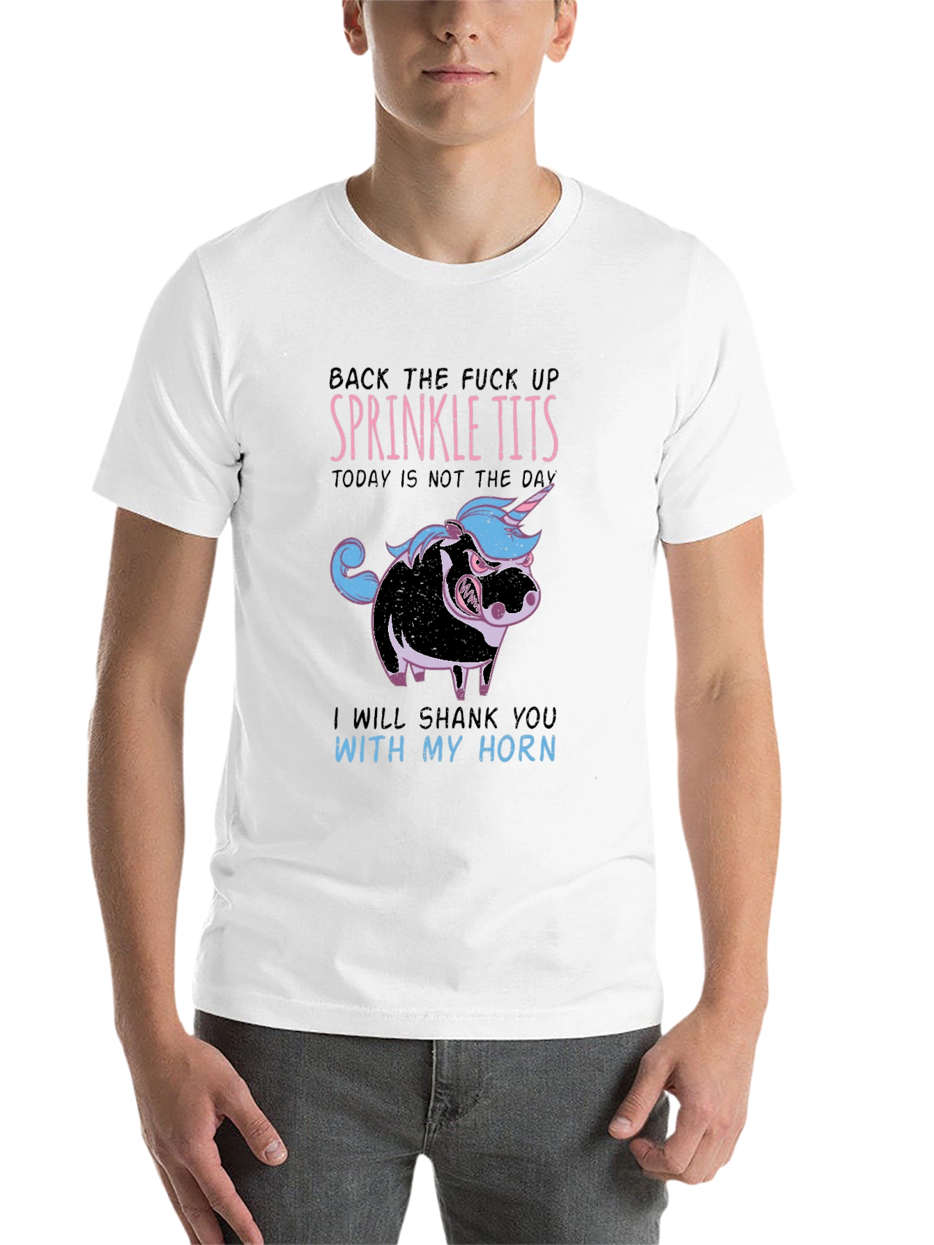 Black Funny "Sprinkle Tits" Graphic T-Shirt view 14