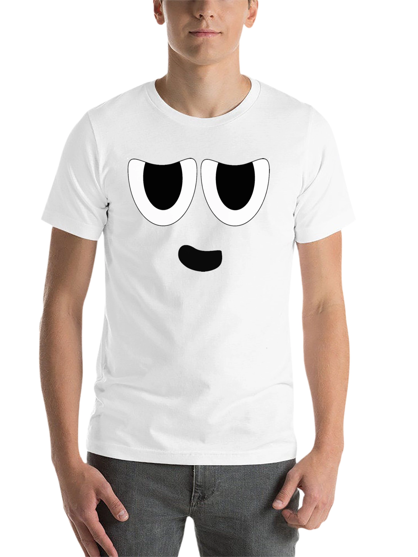 Black Funny Cartoon Face Graphic Black T-Shirt view 14