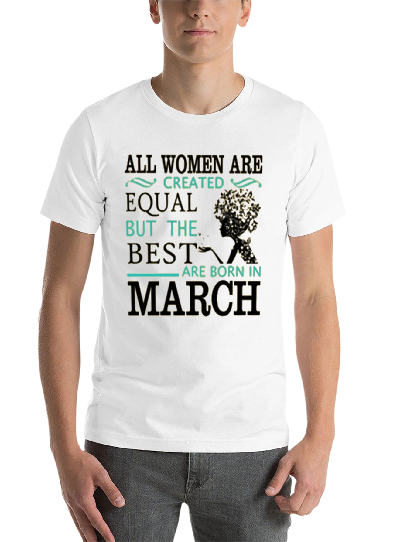 Black All Women Are Created Equal March Birthday T-Shirt view 14