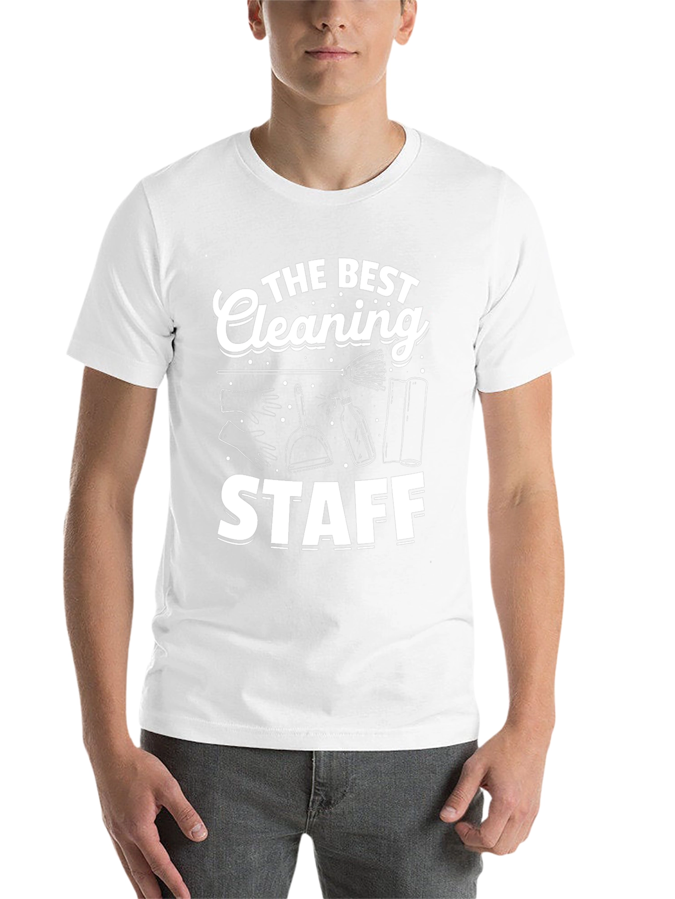 Black The Best Cleaning Staff T-Shirt view 14