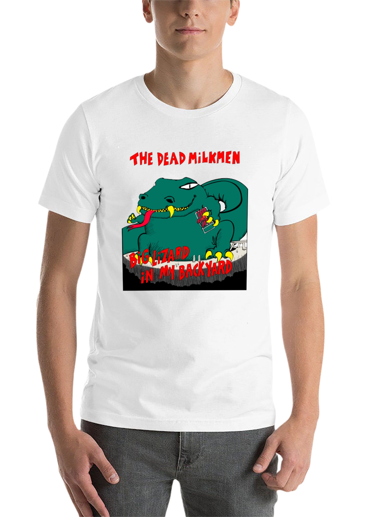 Black The Dead Milkmen Big Lizard T-Shirt view 14