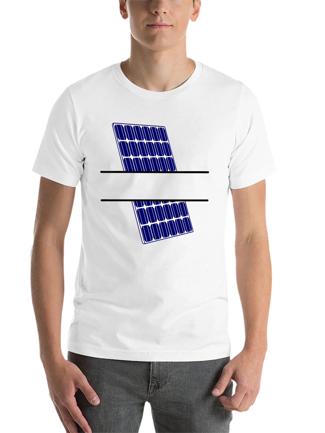 Black Solar Panel Graphic Tee - Eco-Friendly Style view 14