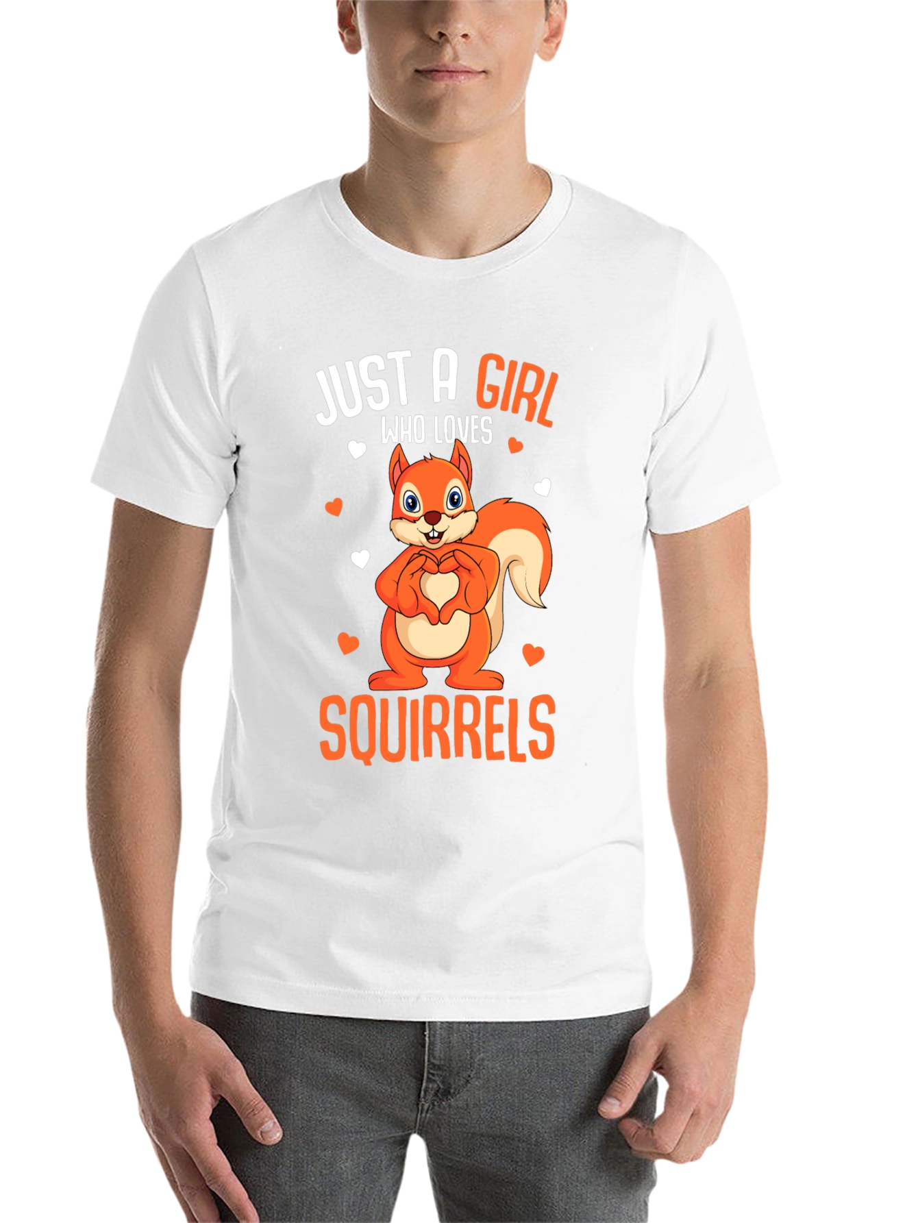 Black Squirrel Lover T-Shirt - "Just A Girl Who Loves Squirrels" view 14