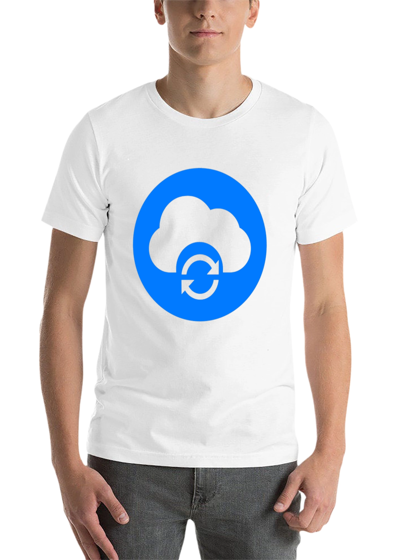 Black Cloud Sync Black T-Shirt - Modern Tech Design view 14