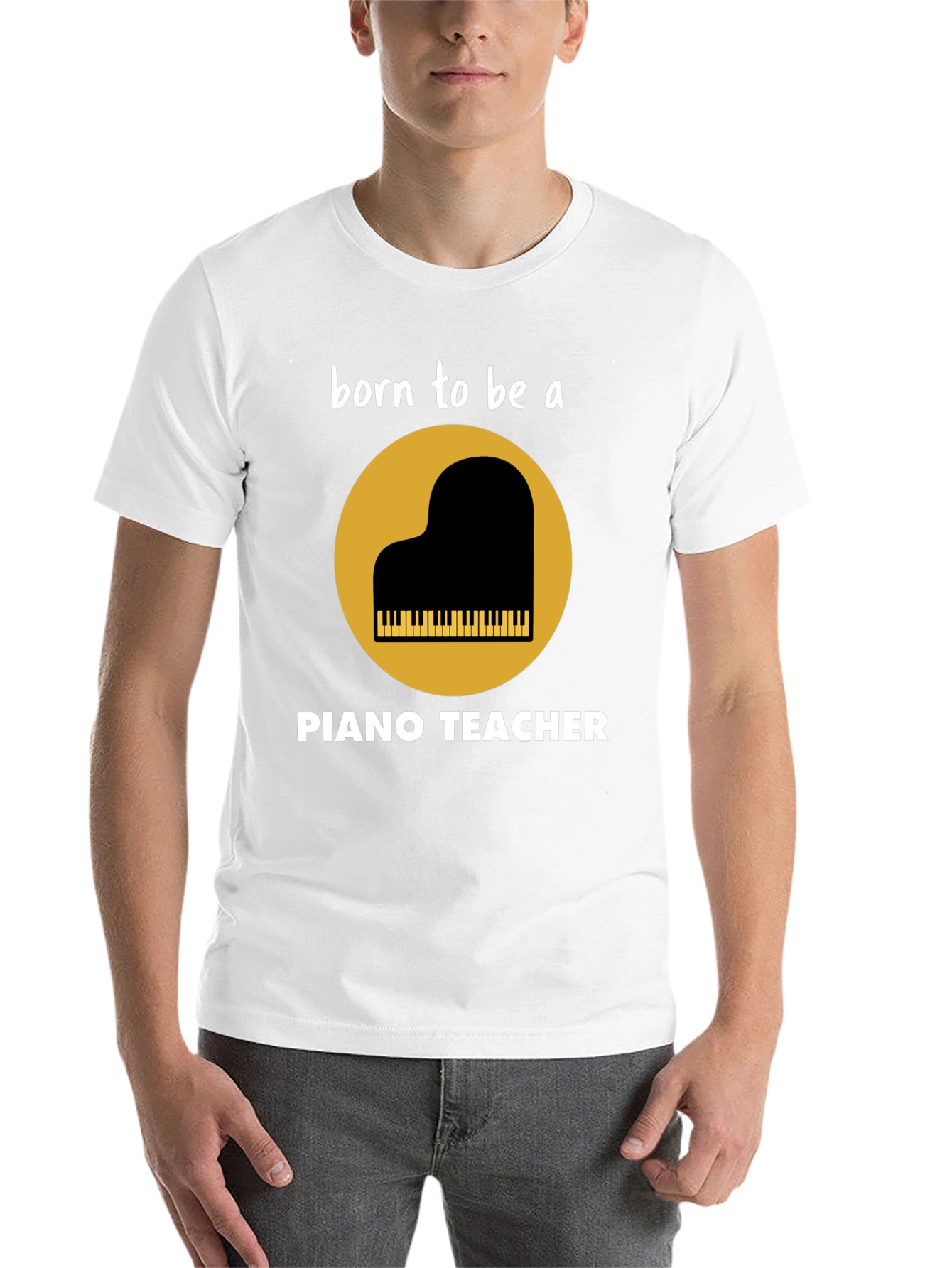 Black Born to be a Piano Teacher T-Shirt view 14