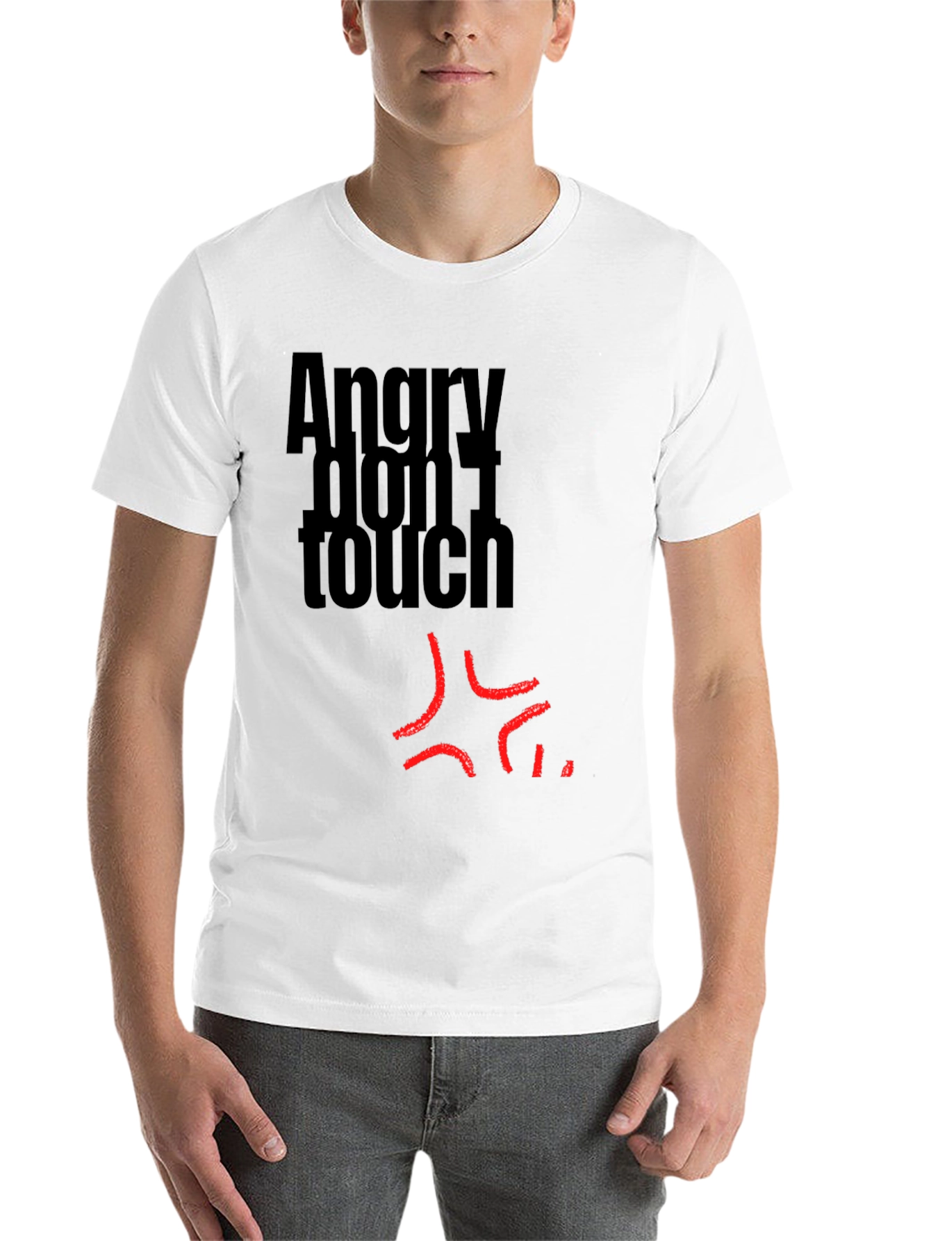 Black Angry Don't Touch Graphic T-Shirt - Black view 14