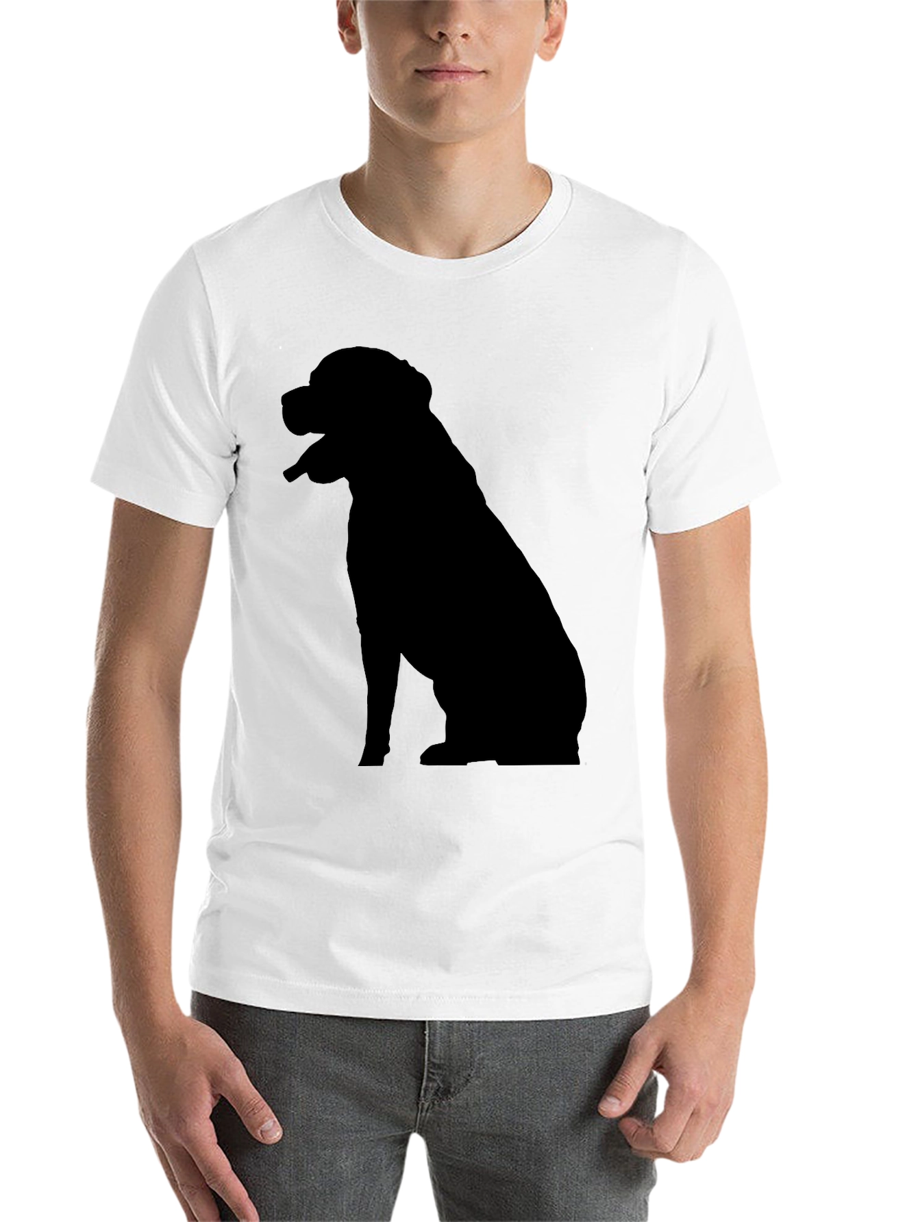 Black Dog Silhouette Graphic Tee - Men's Black T-Shirt view 14
