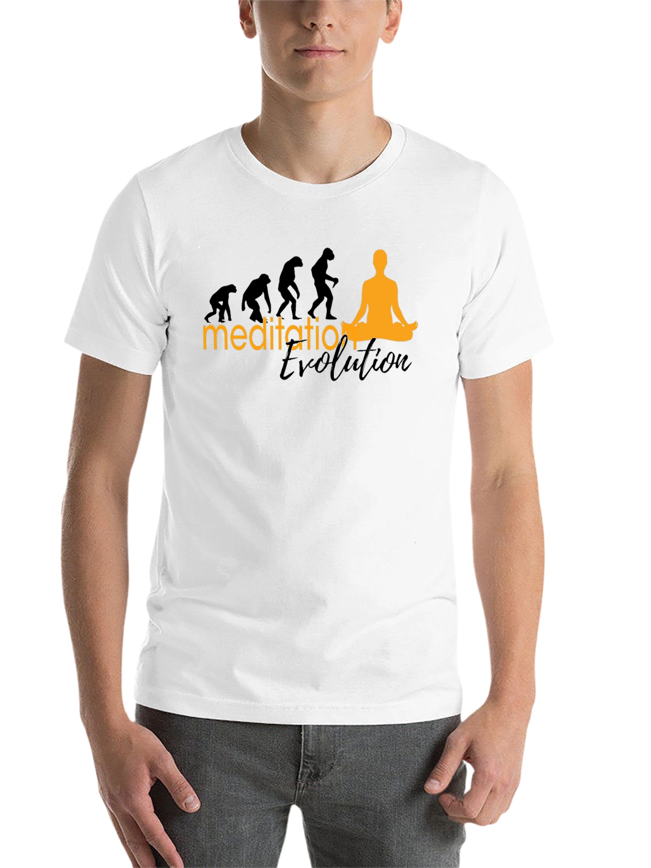 Black Meditation Evolution Black T-Shirt, Relaxed Fit view 14