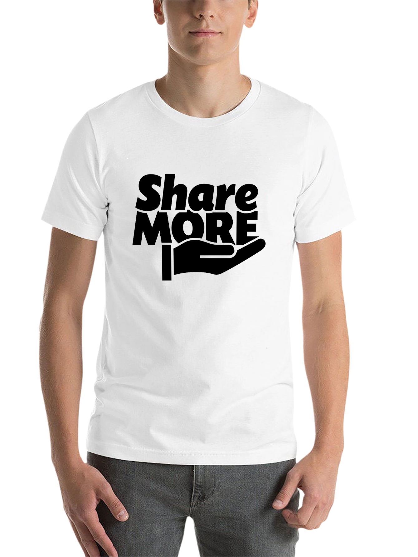 Black Share More Graphic Tee - Black Cotton T-Shirt view 14