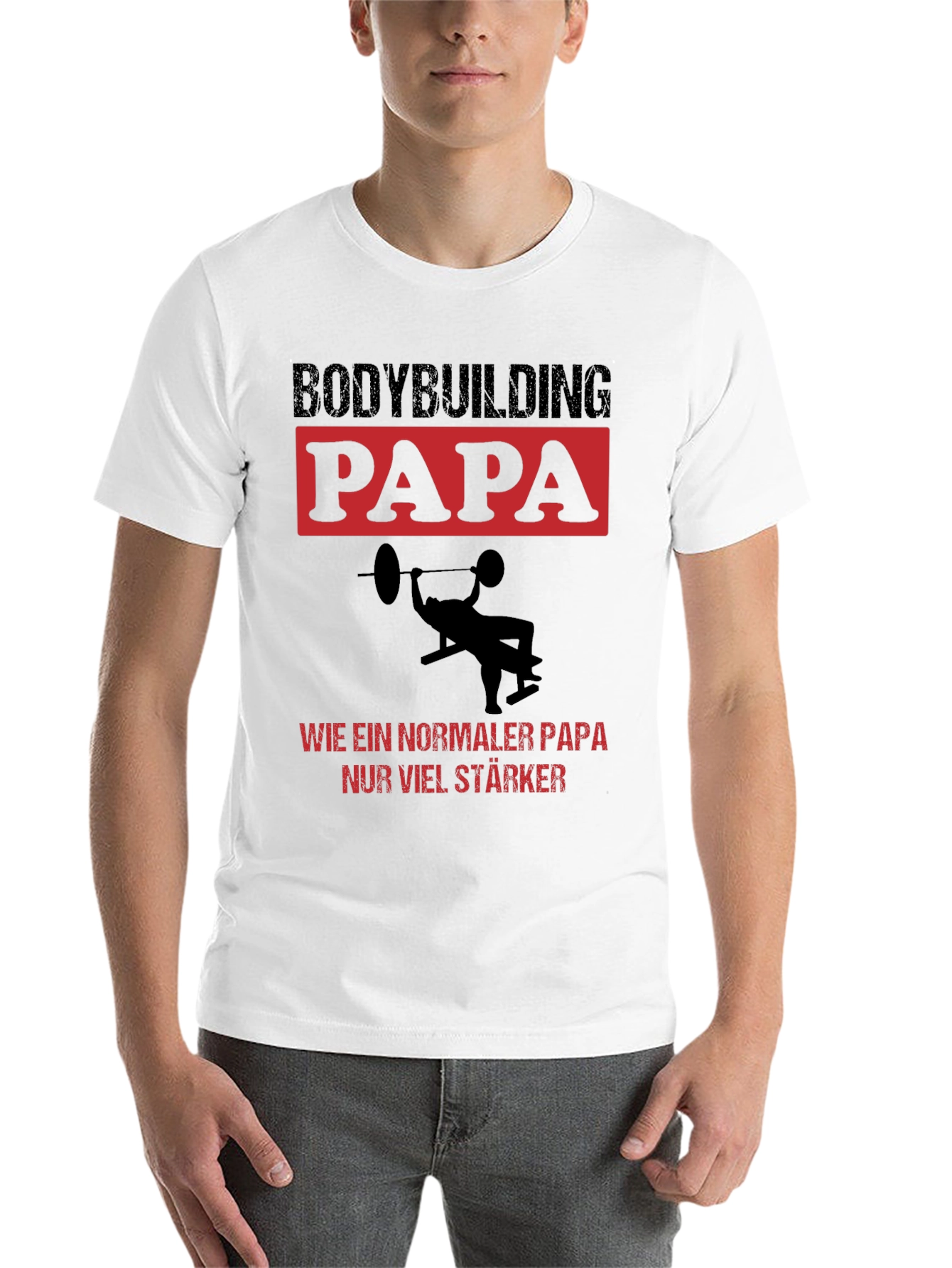 Black Bodybuilding Papa T-Shirt - Strong Dad Edition view 14