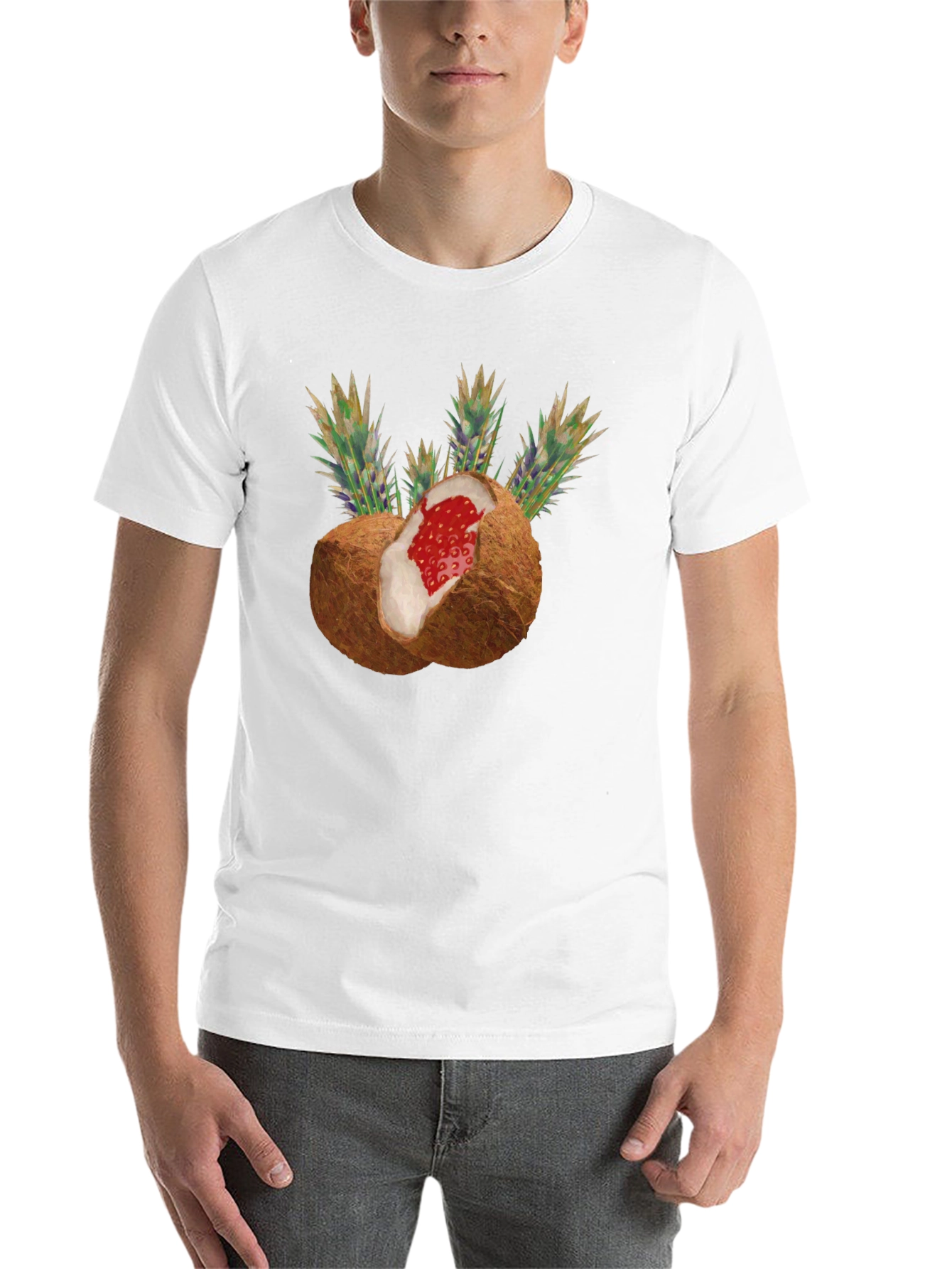 Black Coconut Strawberry Novelty Graphic Tee view 14