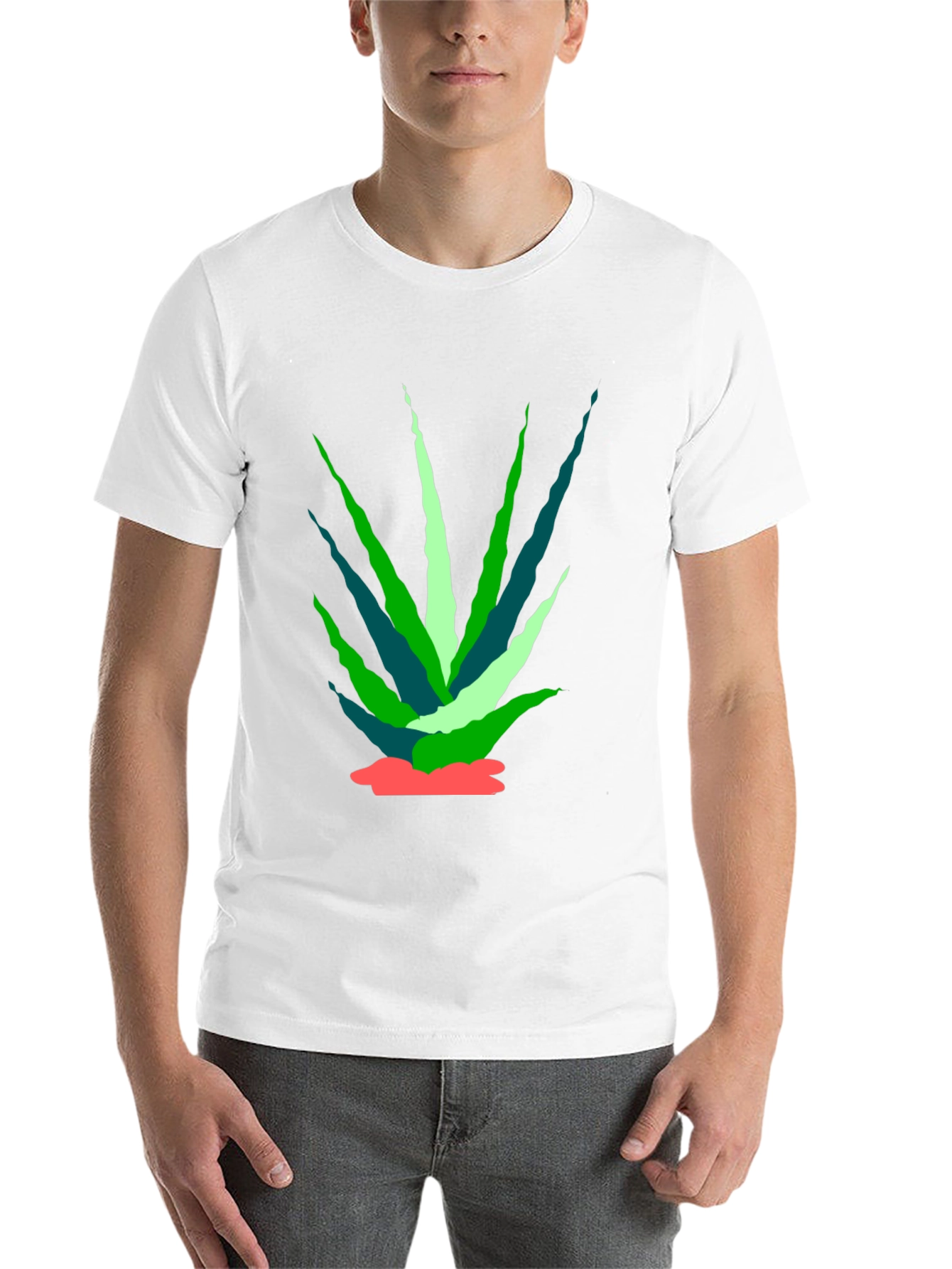 Black Abstract Agave Plant Black Tee view 14