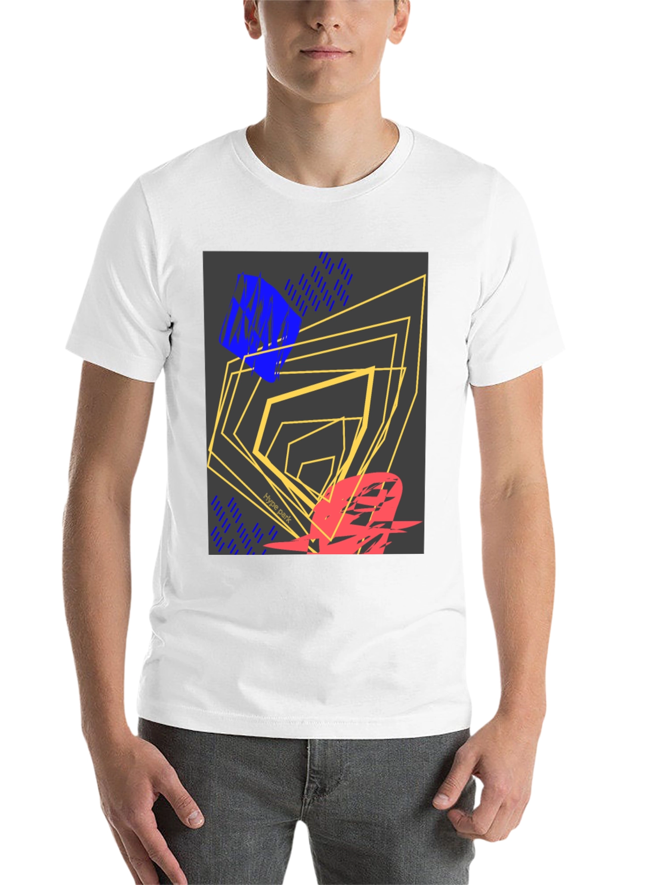 Black Abstract Graphic Print Black T-Shirt view 14