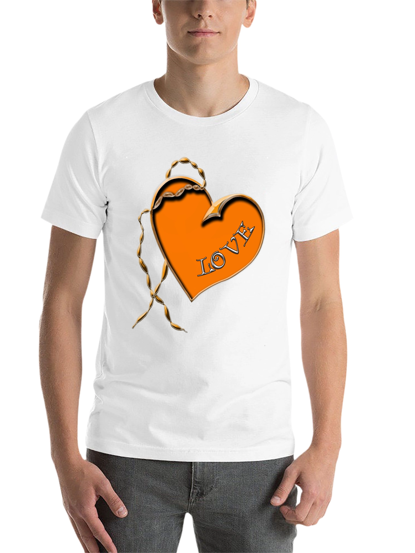 Black Love Heart Graphic Black T-Shirt view 14