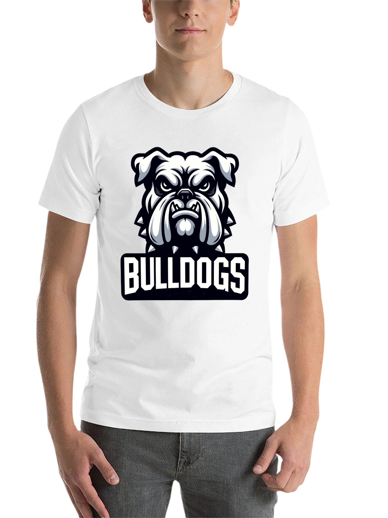 Black Bulldogs Graphic Print Crew Neck T-Shirt view 14