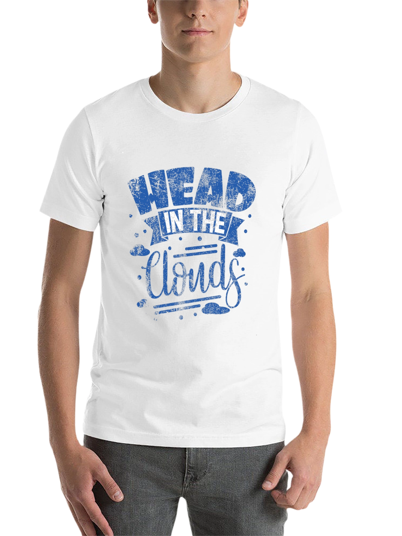 Black Head in the Clouds Graphic Print Black T-Shirt view 14