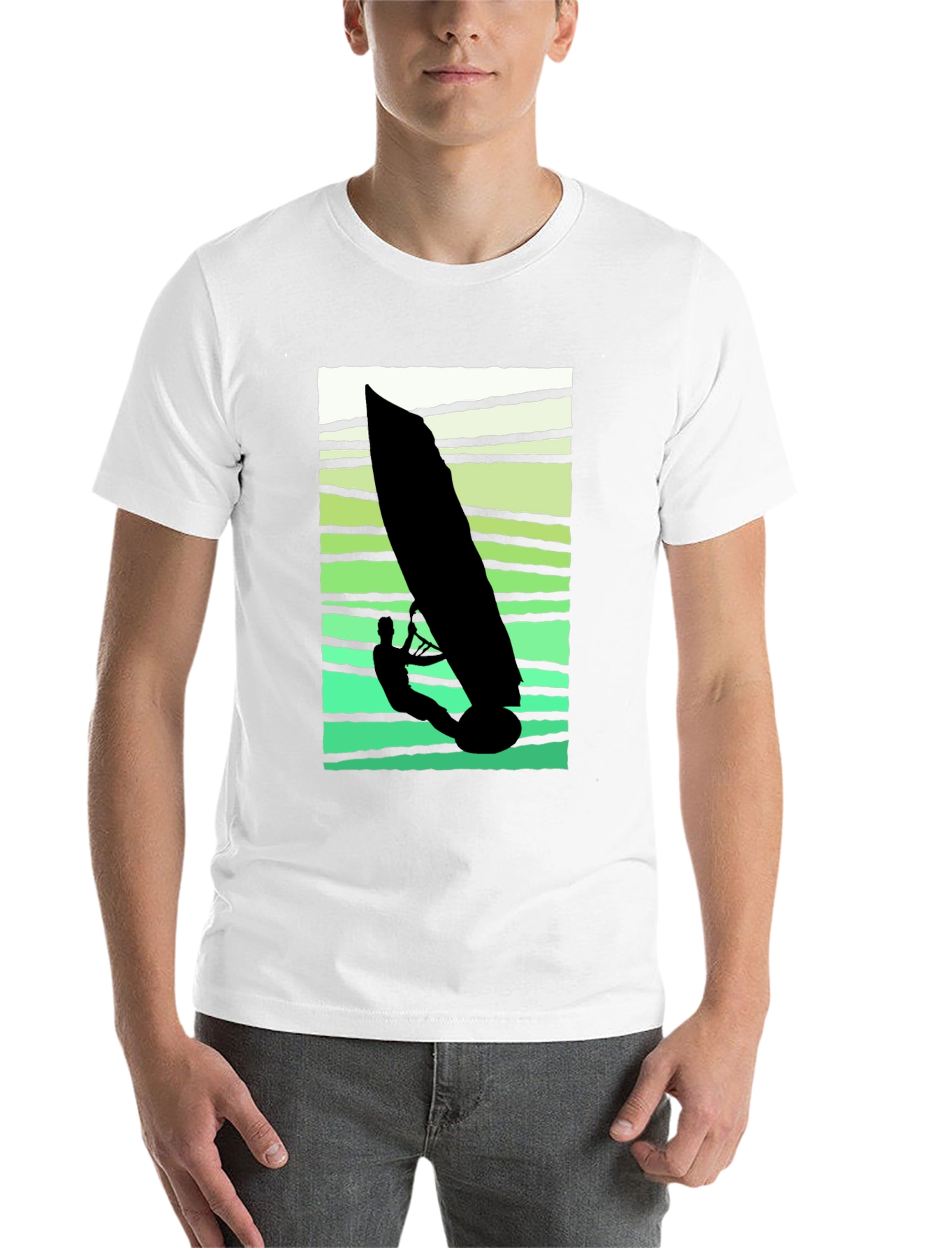 Black Windsurfer Graphic Tee - Cool Summer Vibes view 14