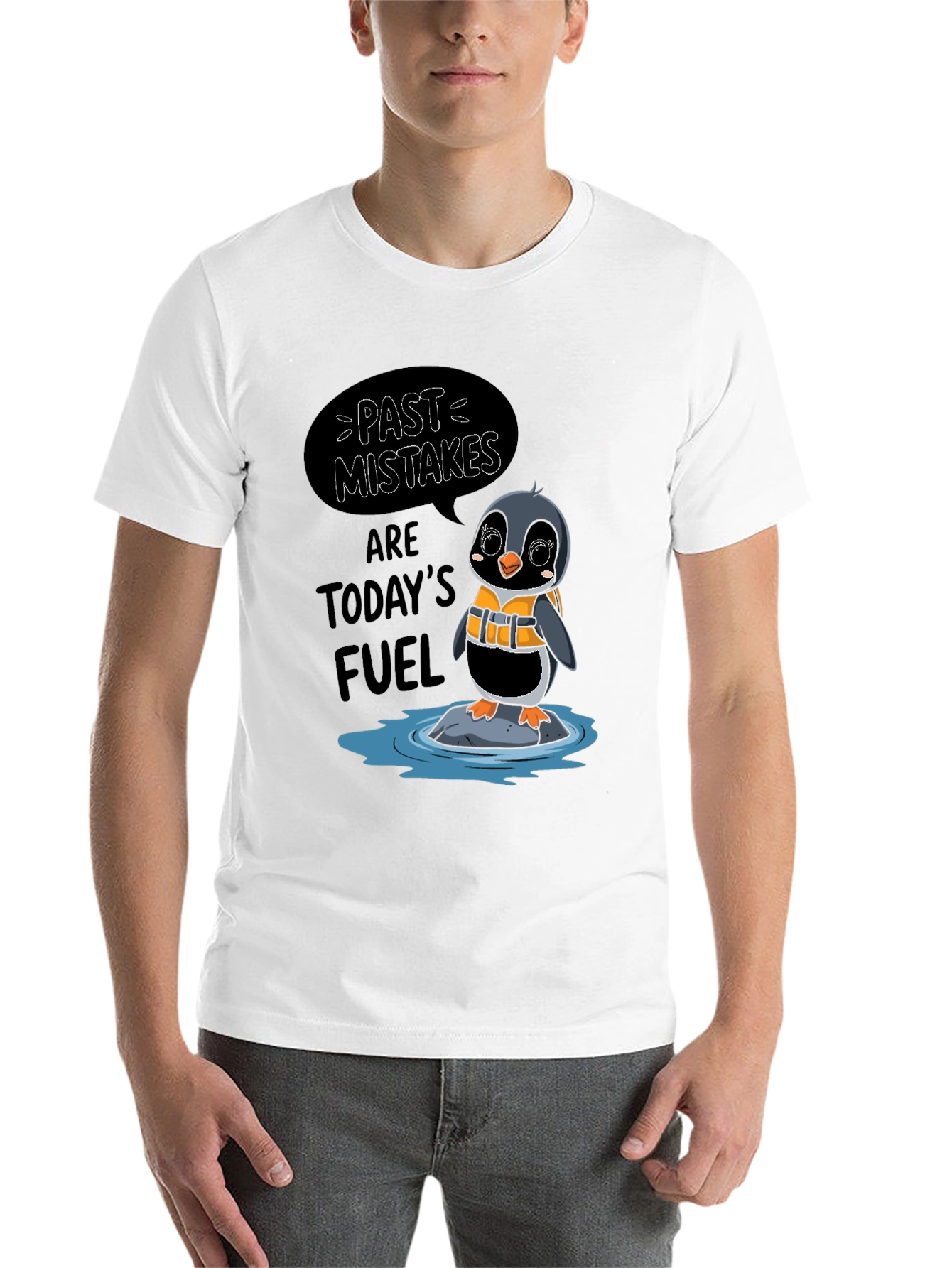 Black Past Mistakes Penguin T-Shirt view 14