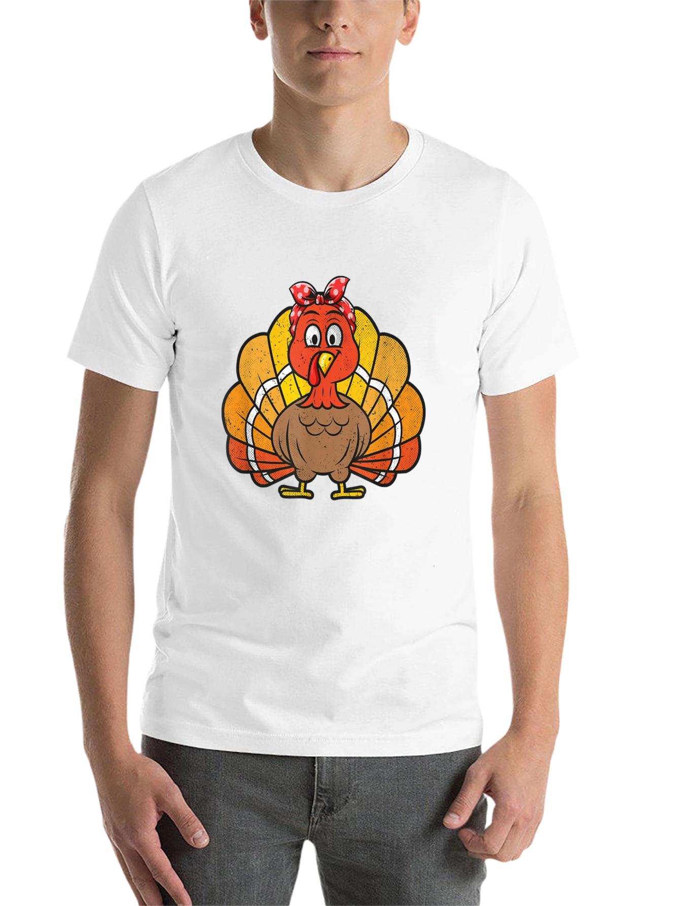 Black Thanksgiving Turkey Bandana T-Shirt view 14