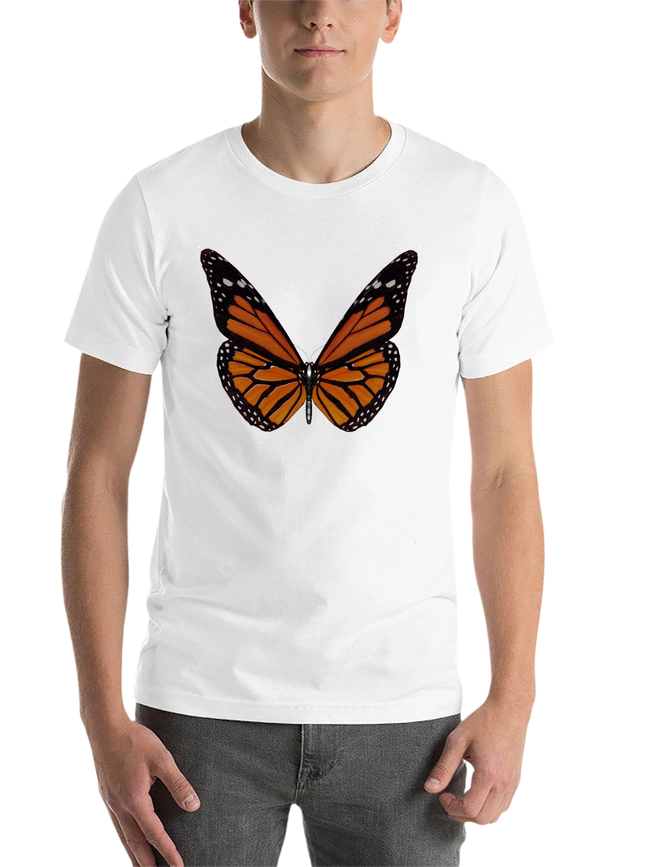 Black Monarch Butterfly Graphic Tee - Stylish Men's T-Shirt view 14