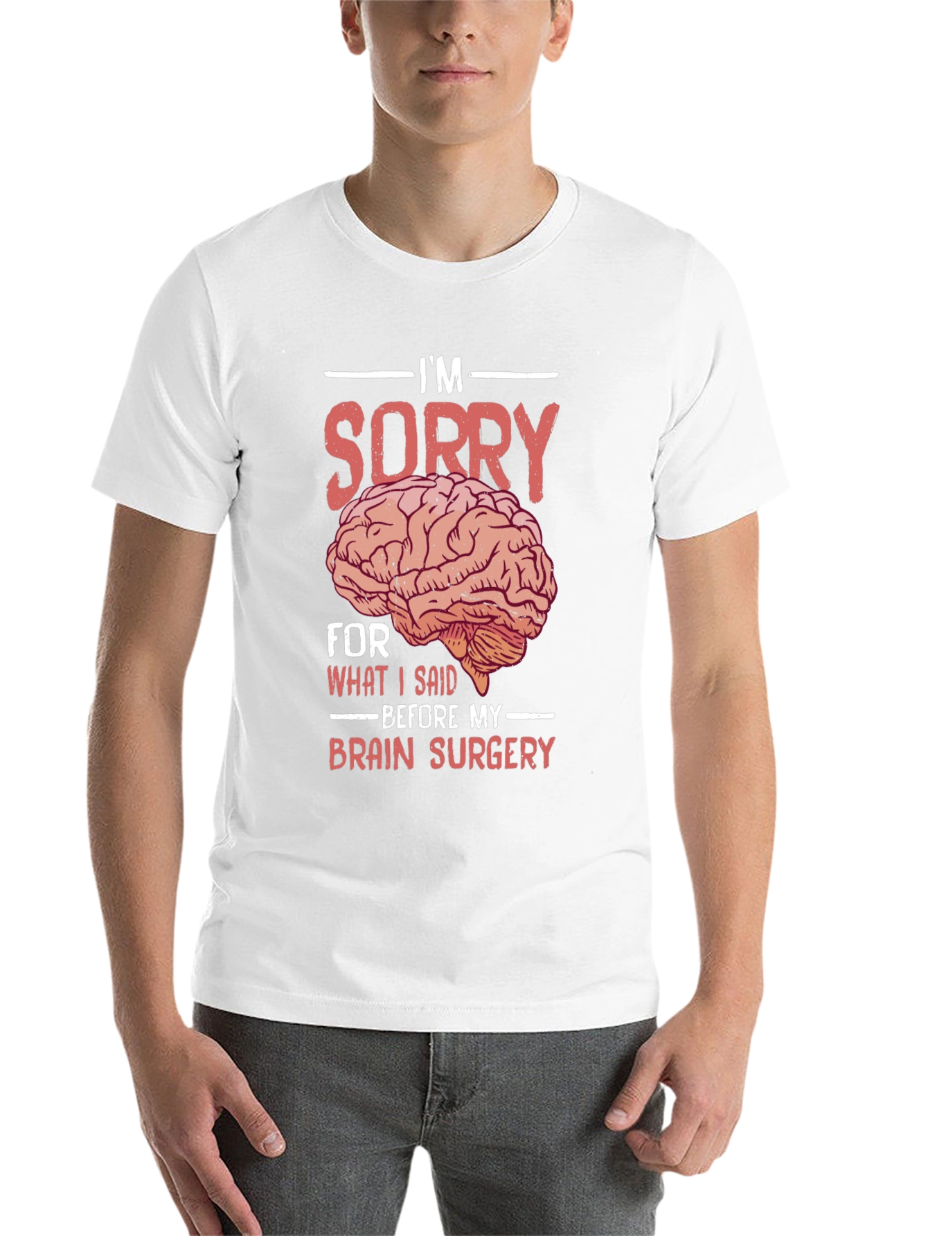 Black Funny "Brain Surgery" Graphic T-Shirt view 14