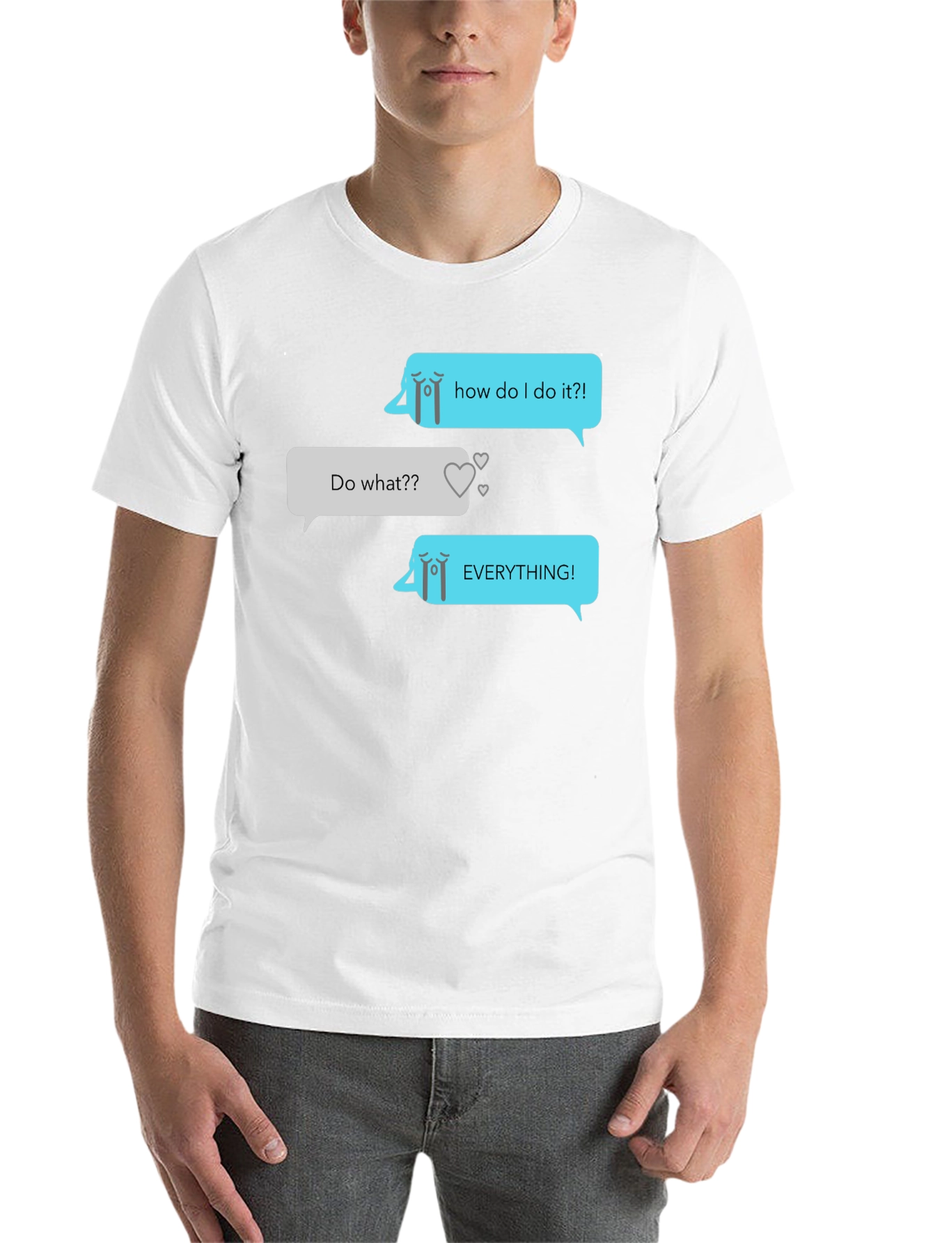 Black Humorous Graphic Texting T-Shirt view 14