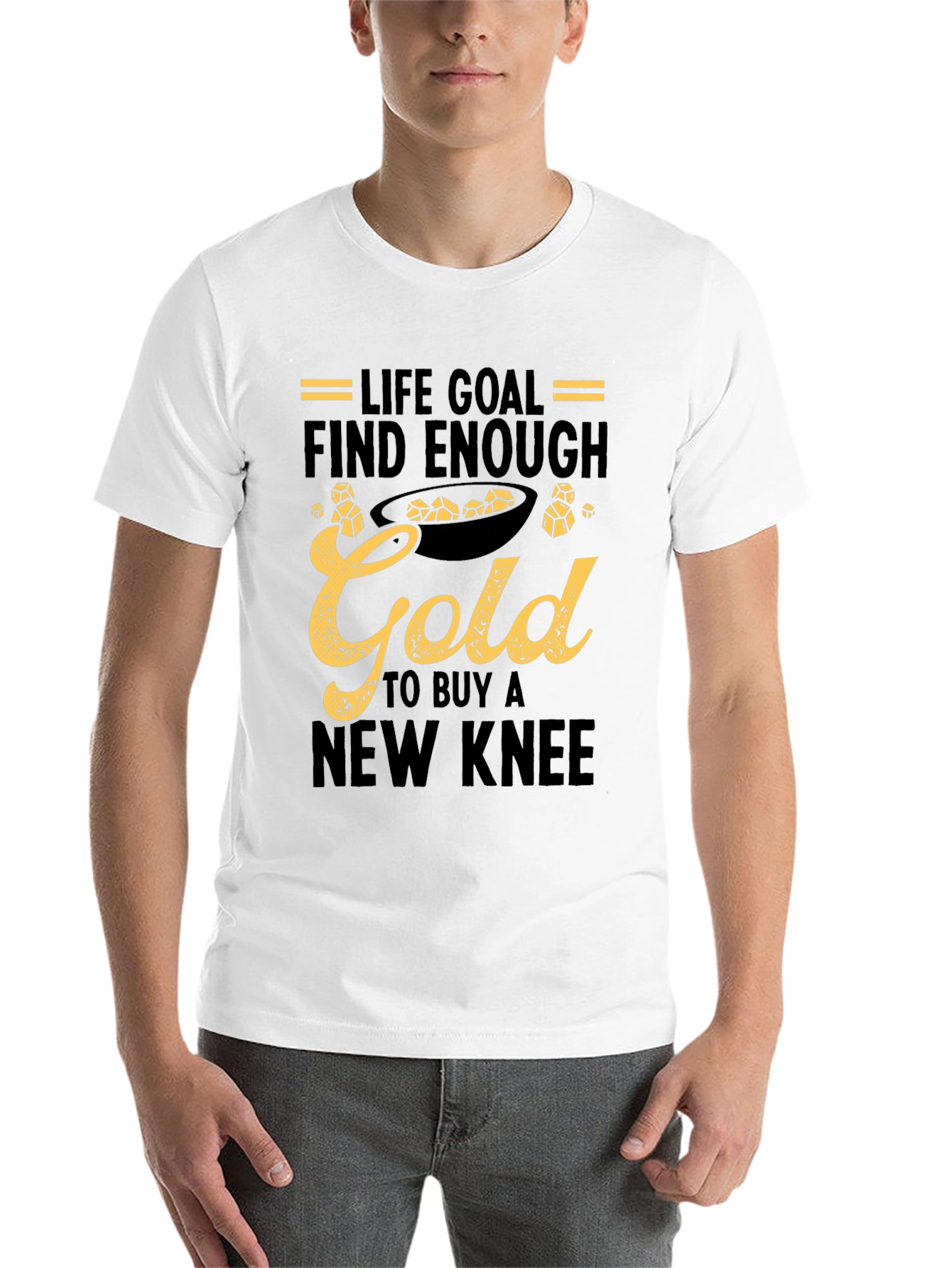 Black Life Goal Gold New Knee Funny T-Shirt view 14