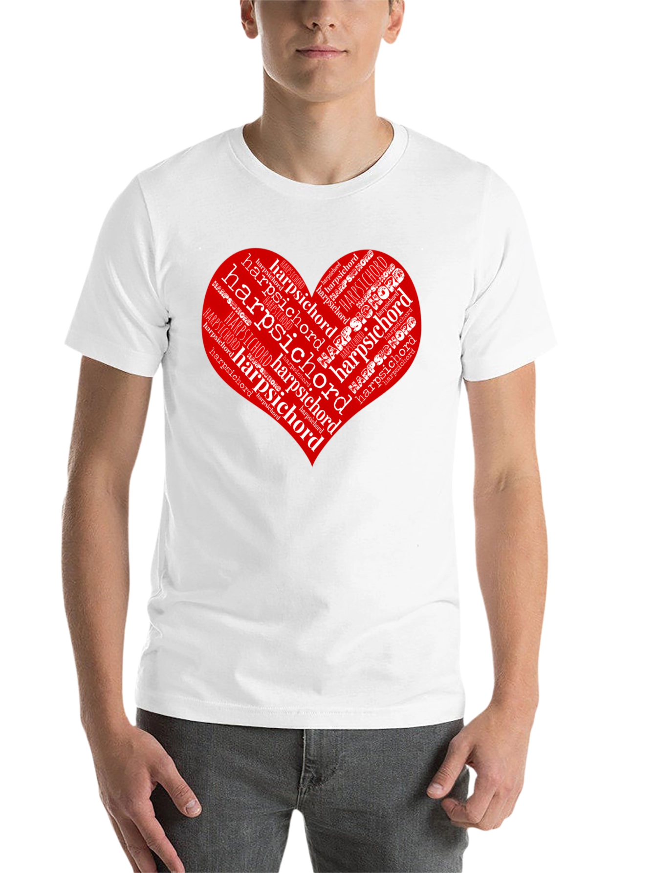 Black Harpsichord Heart T-Shirt - Music Lover Tee view 14
