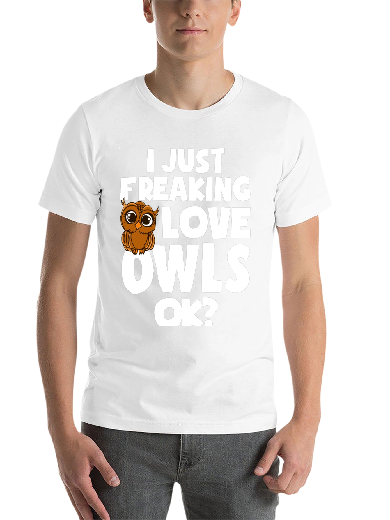 Black I Love Owls T-Shirt - Unisex Black Tee view 14