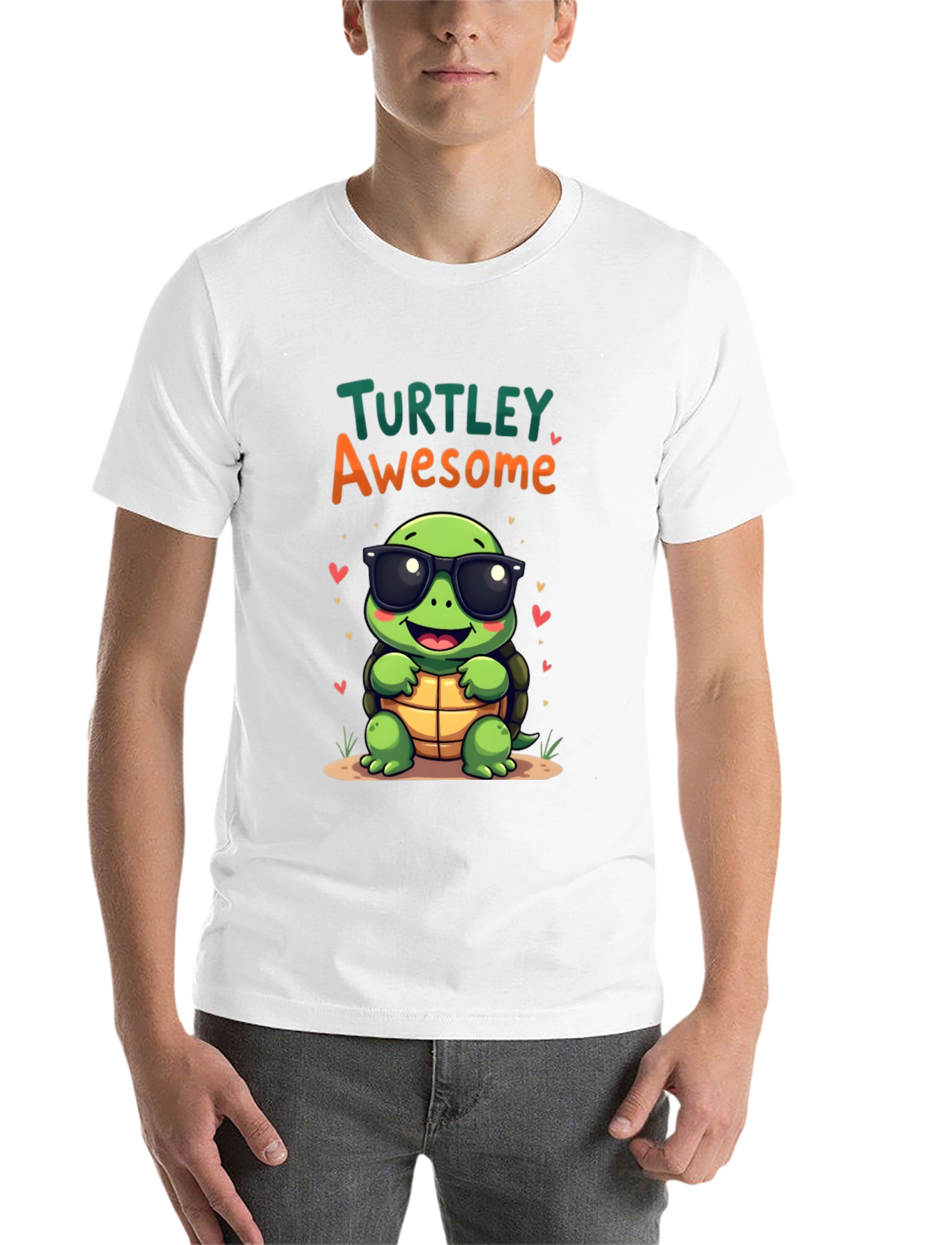 Black Turtley Awesome Graphic Tee - Cute Cartoon Turtle T-Shirt view 14
