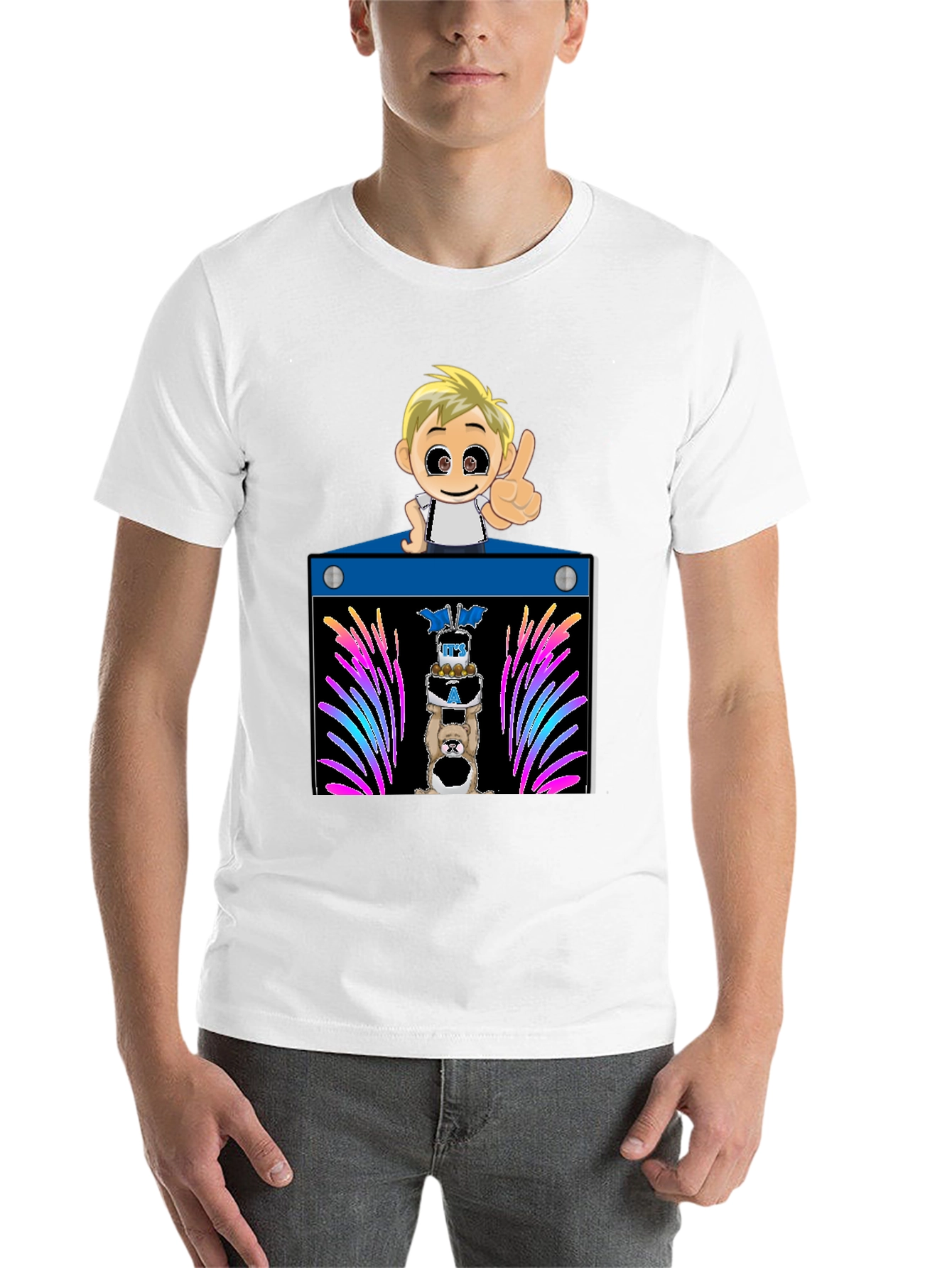 Black Cartoon Boy Birthday T-Shirt view 14