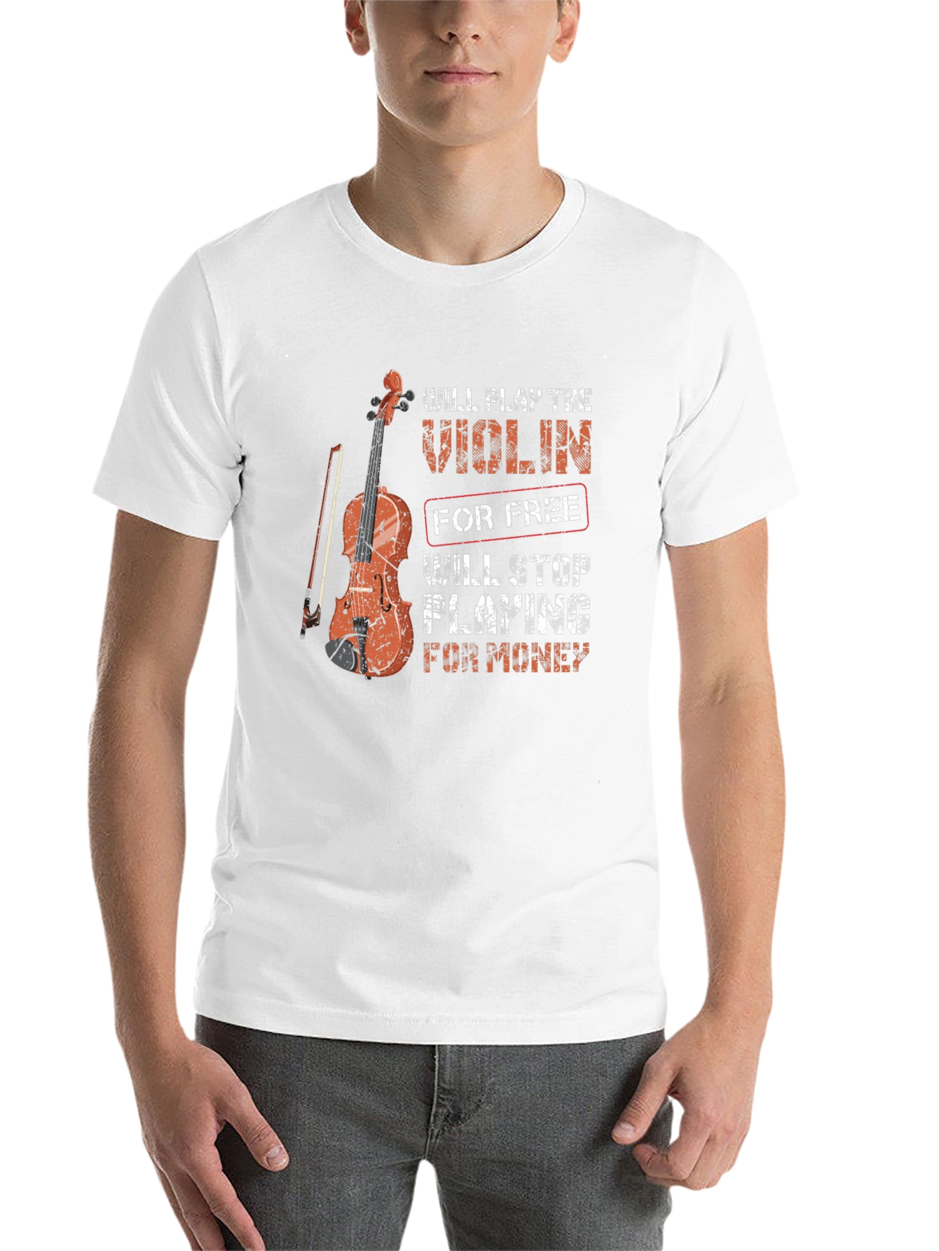 Black Violin Player Graphic T-Shirt - Play for Free, Stop for Money view 14