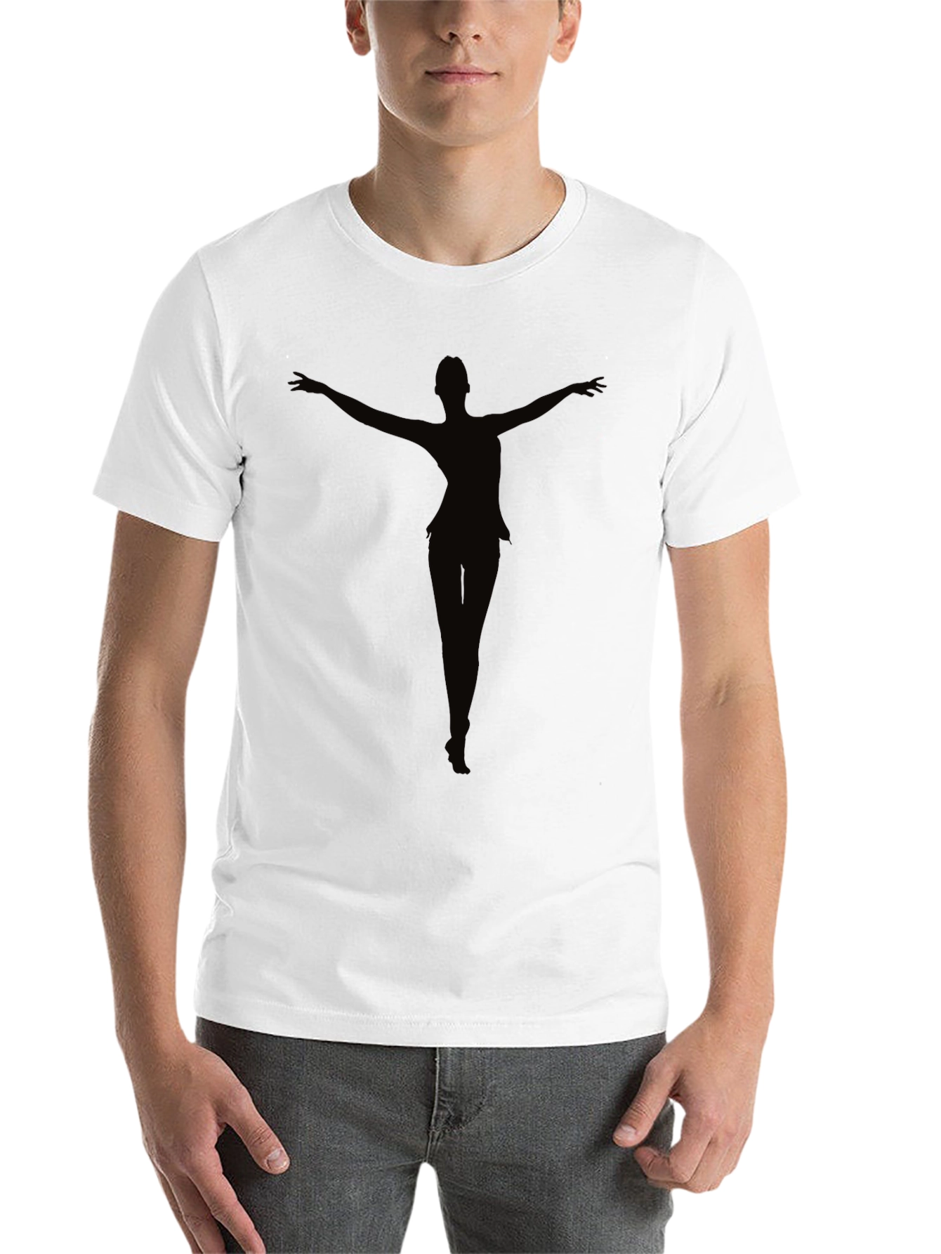 Black Silhouette Dancer Graphic Tee - Men's Black T-Shirt view 14