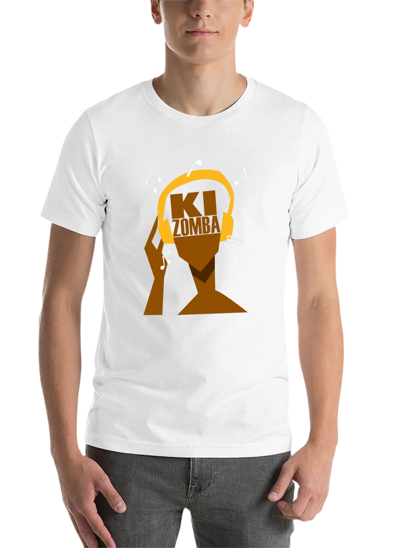 Black Ki Zomba Music Headphone T-Shirt view 14