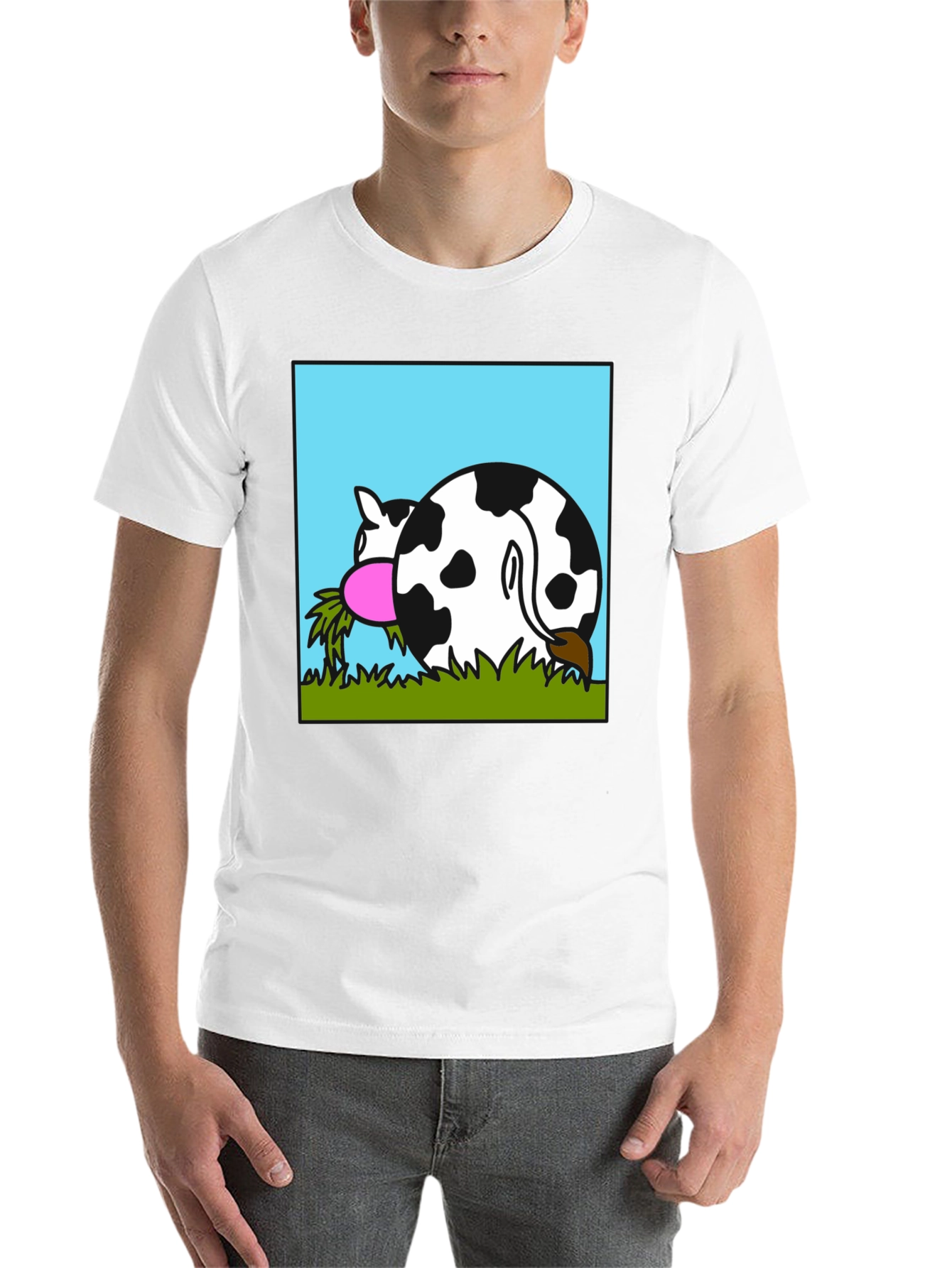 Black Funny Cow Butt T-Shirt - Black view 14