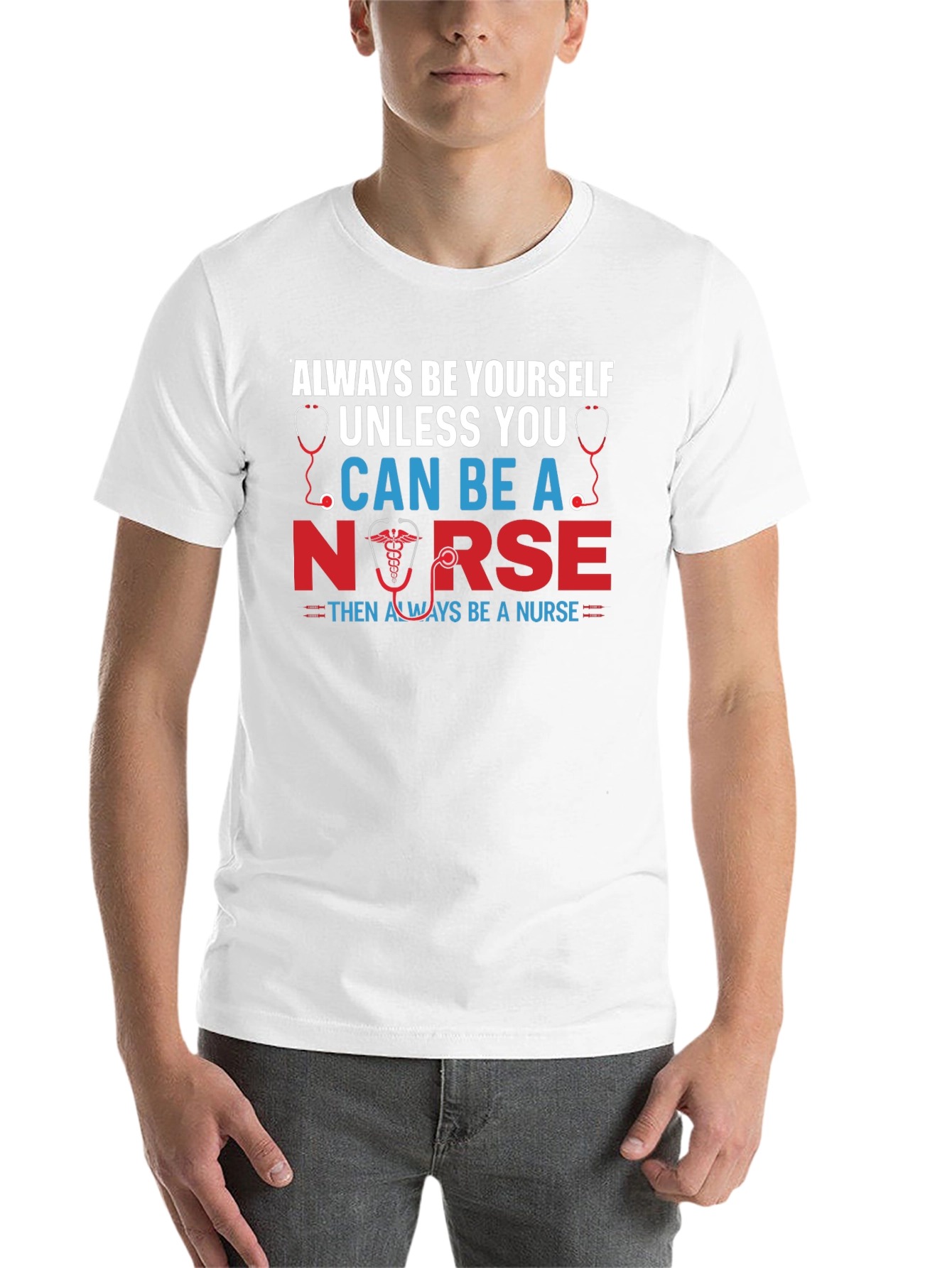 Black Always Be Yourself Nurse Graphic T-Shirt view 14