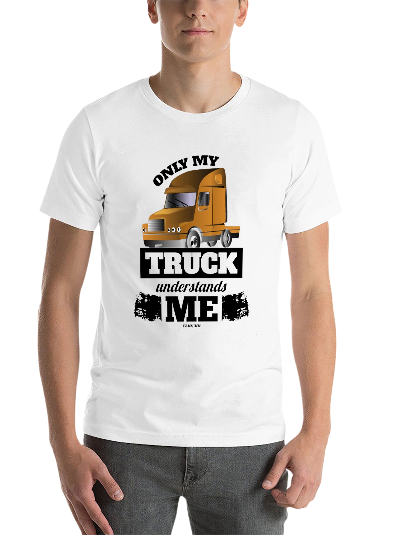 Trucker T-Shirt: Only My Truck Understands Me - Black Cotton Tee - 14