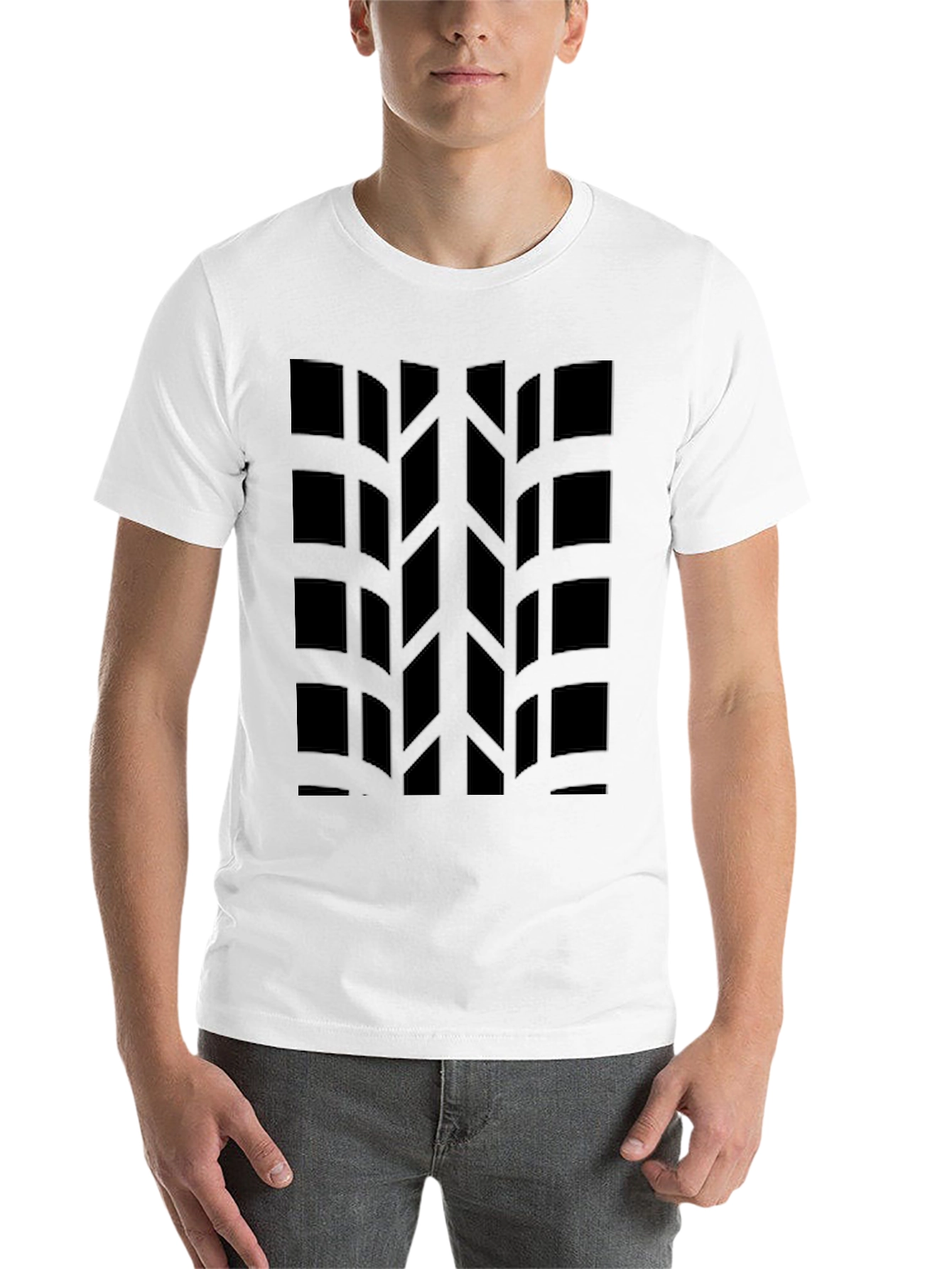Black Black Tire Tread Graphic Tee - Auto Enthusiast Apparel view 14