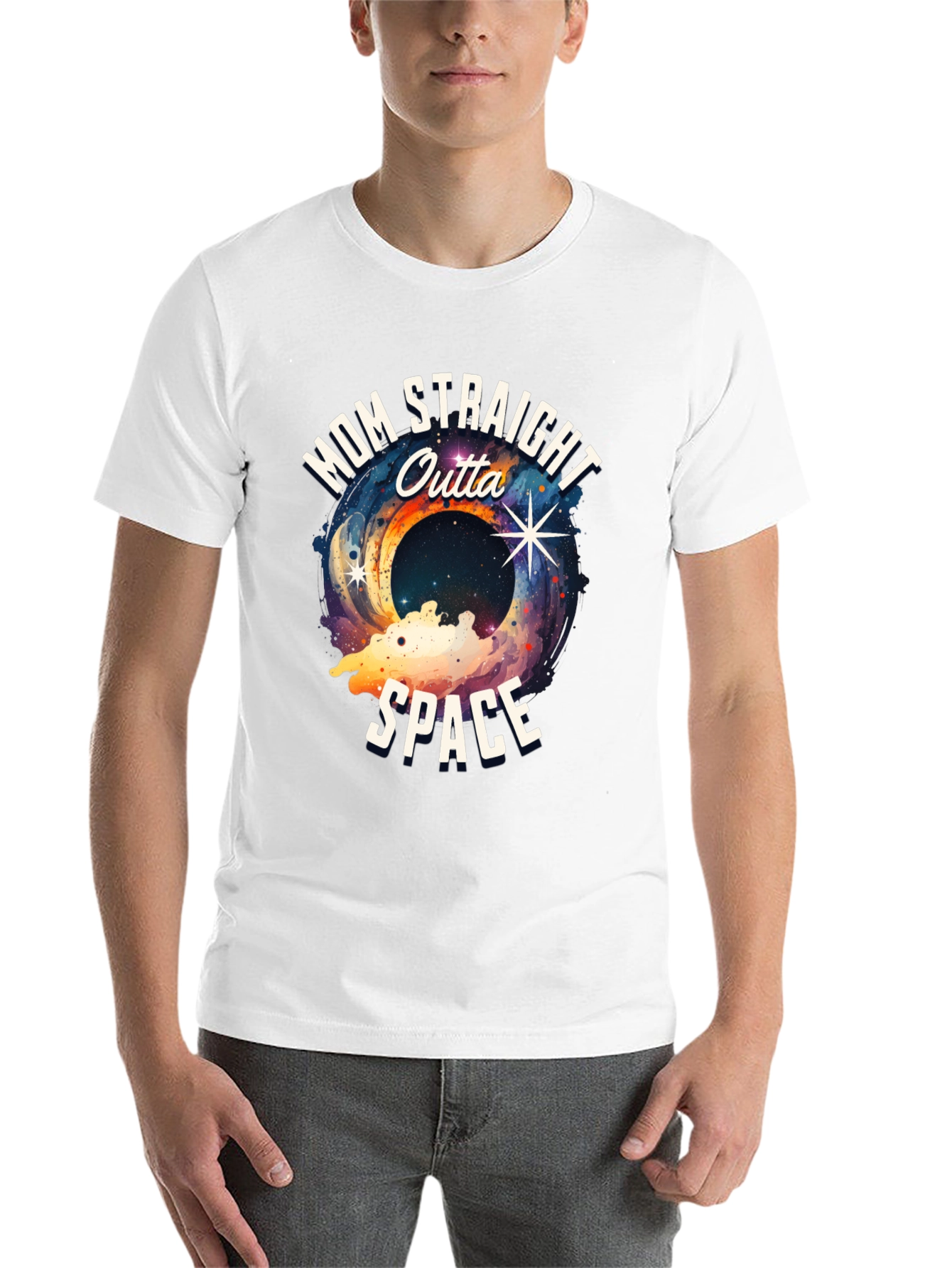 Black Mom Straight Outta Space Graphic T-Shirt view 14