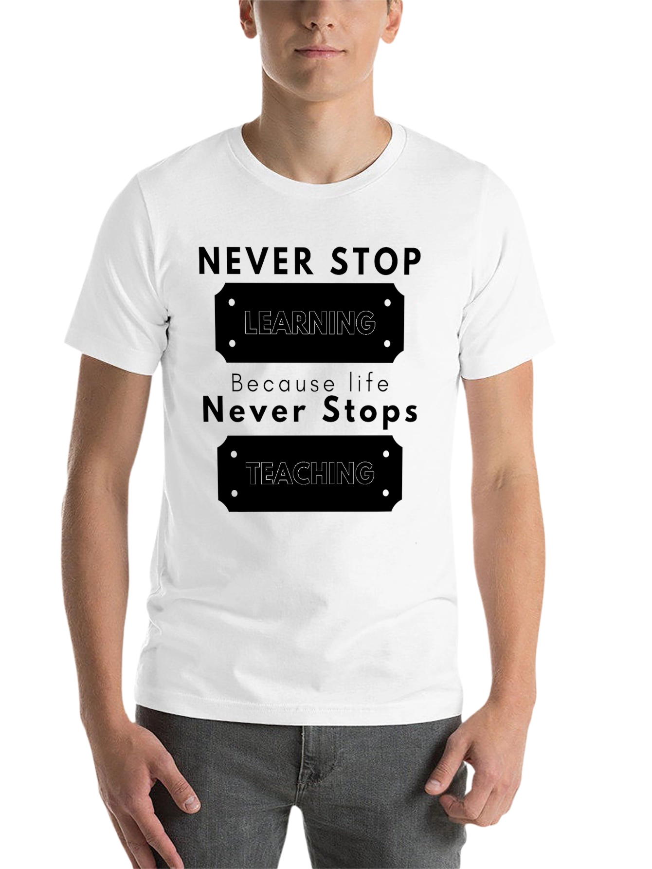 Black Never Stop Learning T-Shirt view 14