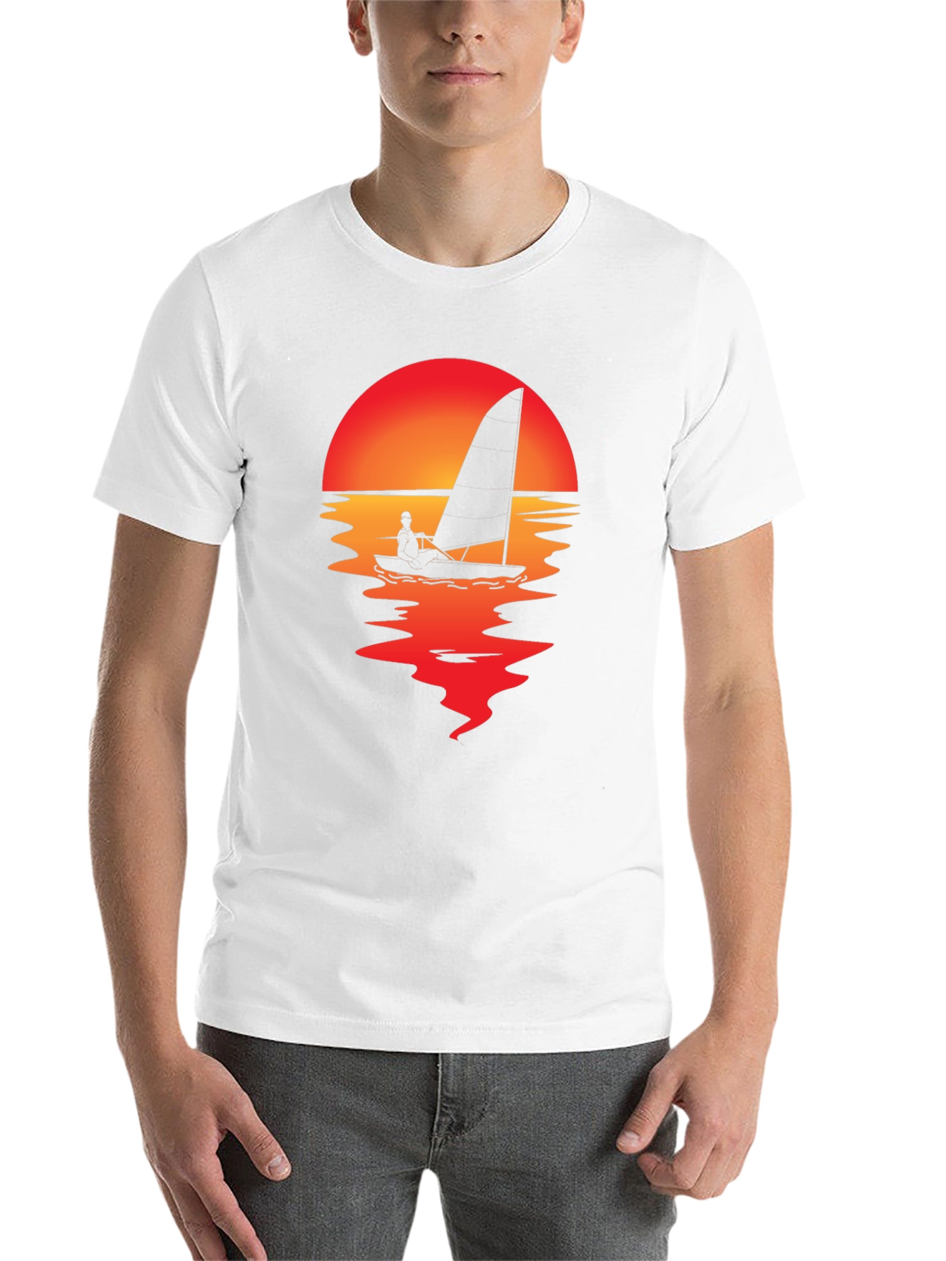 Black Sunset Sailboat Graphic Tee view 14
