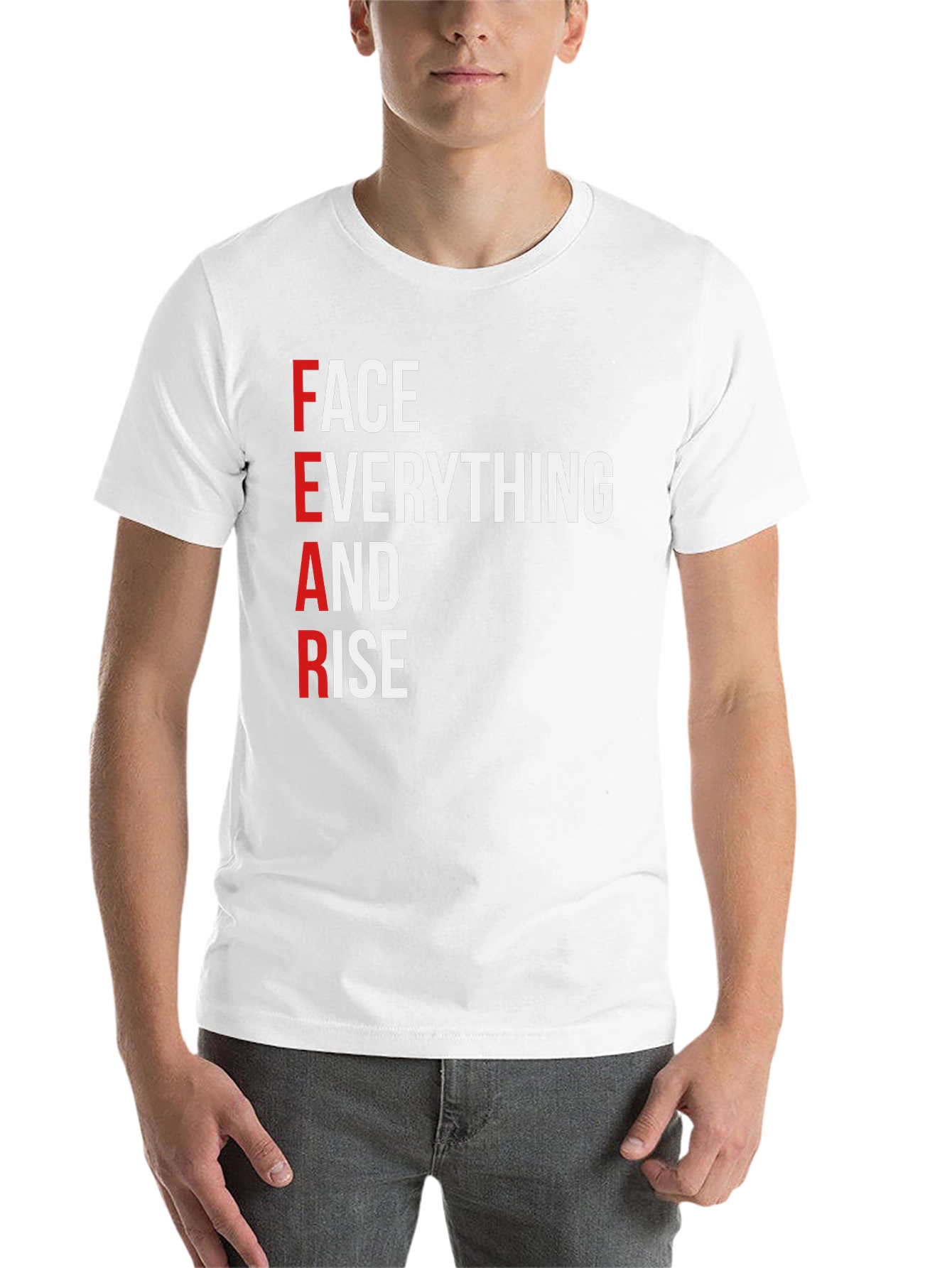 Black Motivational 'FEAR' Graphic T-Shirt view 14